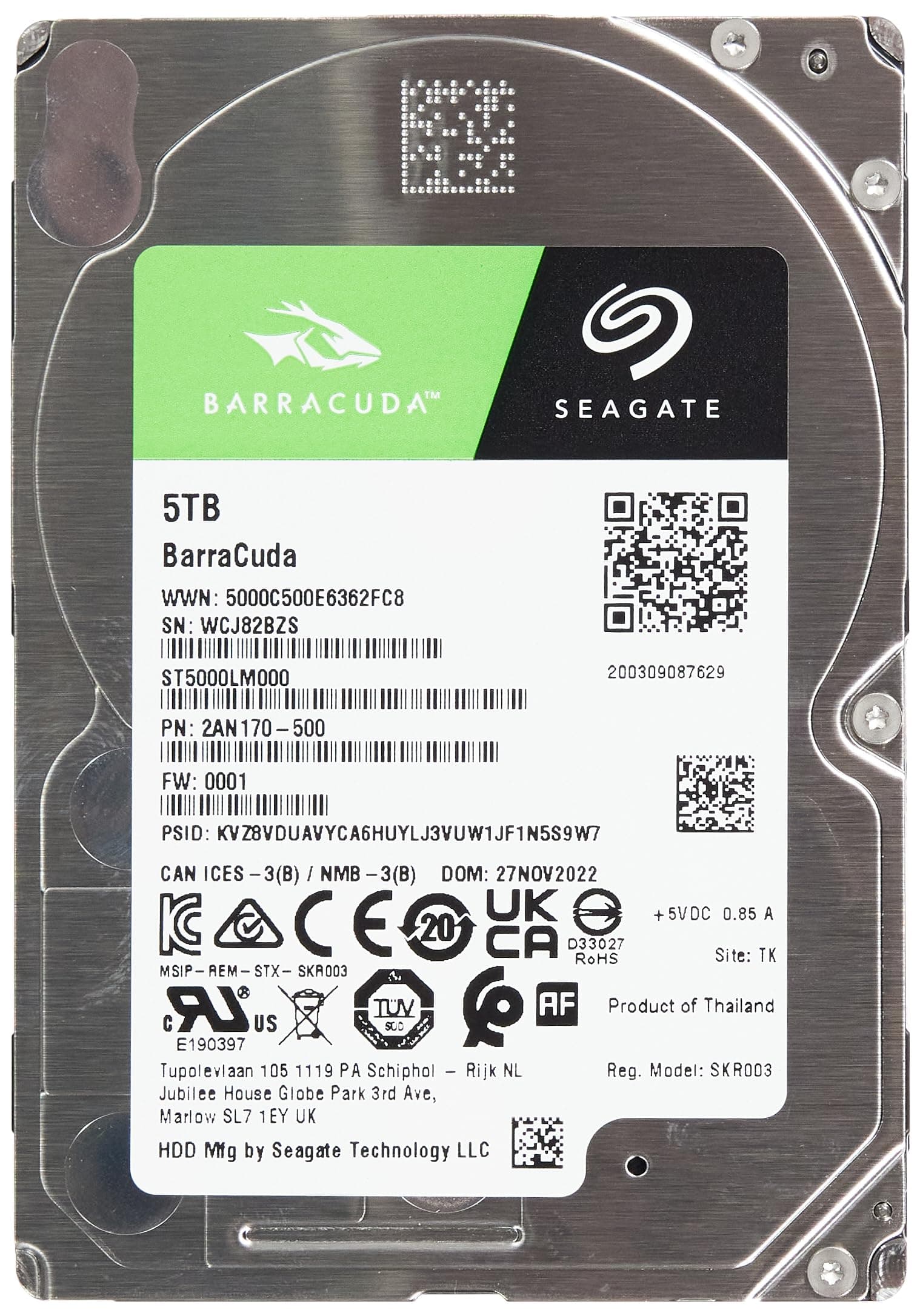 (5TB, BarraCuda) - Seagate BarraCuda 5 TB 2.5 inch Internal Hard Drive