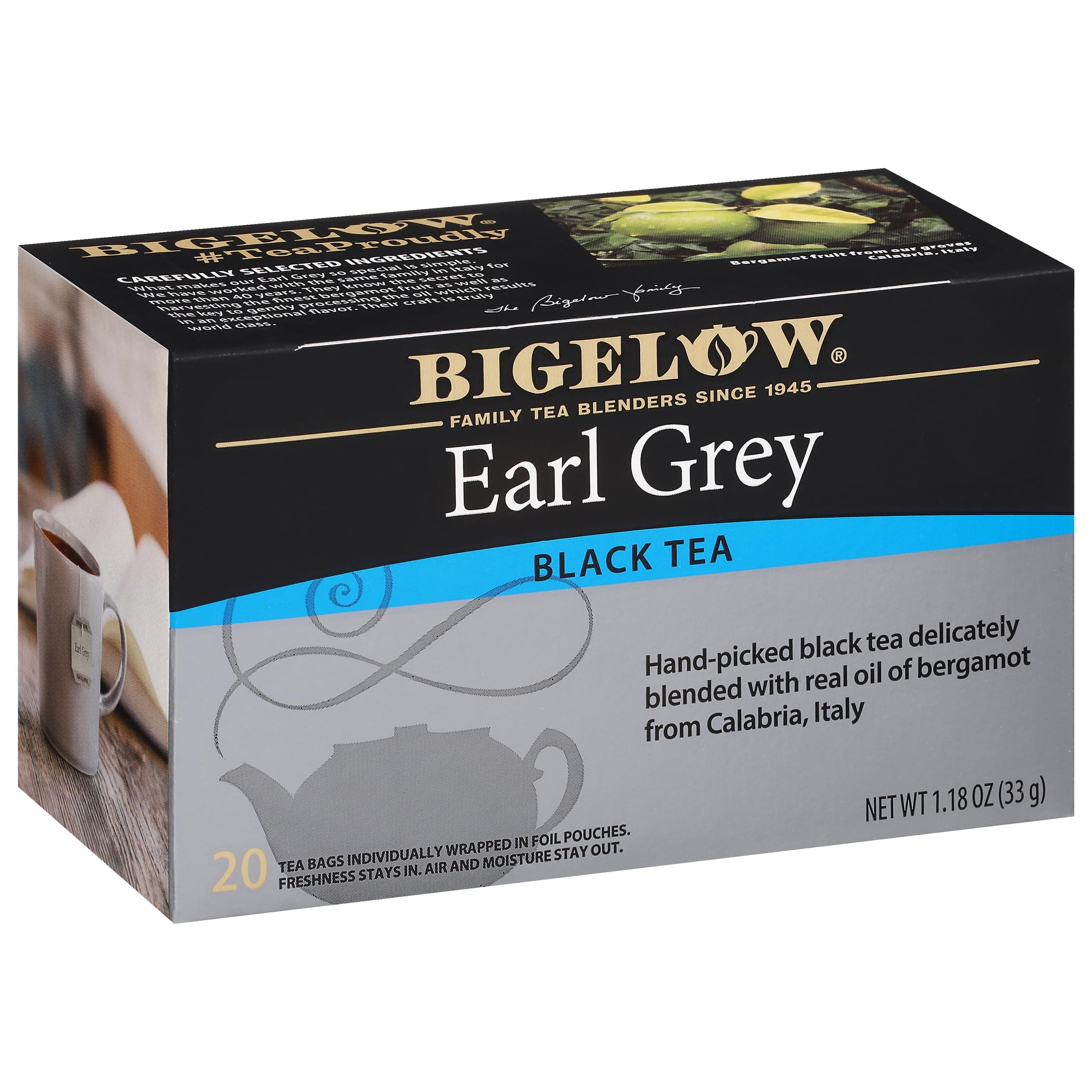 Earl Grey Black Tea, Caffeinated Tea, 20 Total Tea Bags (Pack of 1)