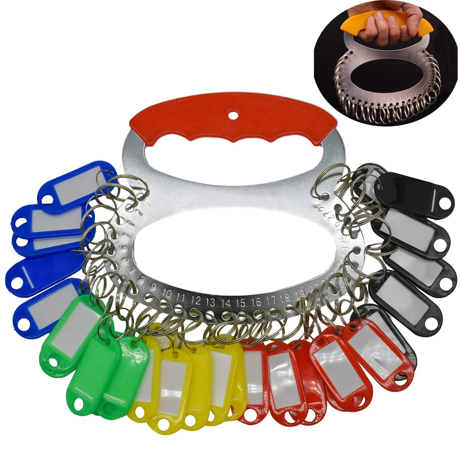 Maydahui Key Organizer Management Portable Key chain with 28 Separable Key Rings and 30 Assorted Color Key Tags