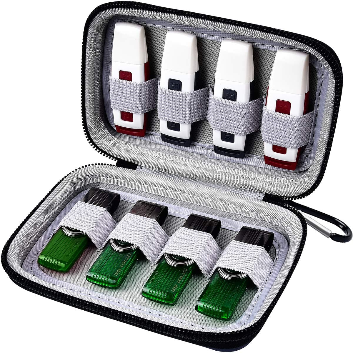 USB Flash Drive Case Compatible with Sandisk Cruzer/Samsung Bar Plus/Micro Center Superspeed/Pny Turbo 16GB/ 32GB/ 64GB/ 128GB USB 2.0 3.0 Flash Drive - 8 Pack[Black]