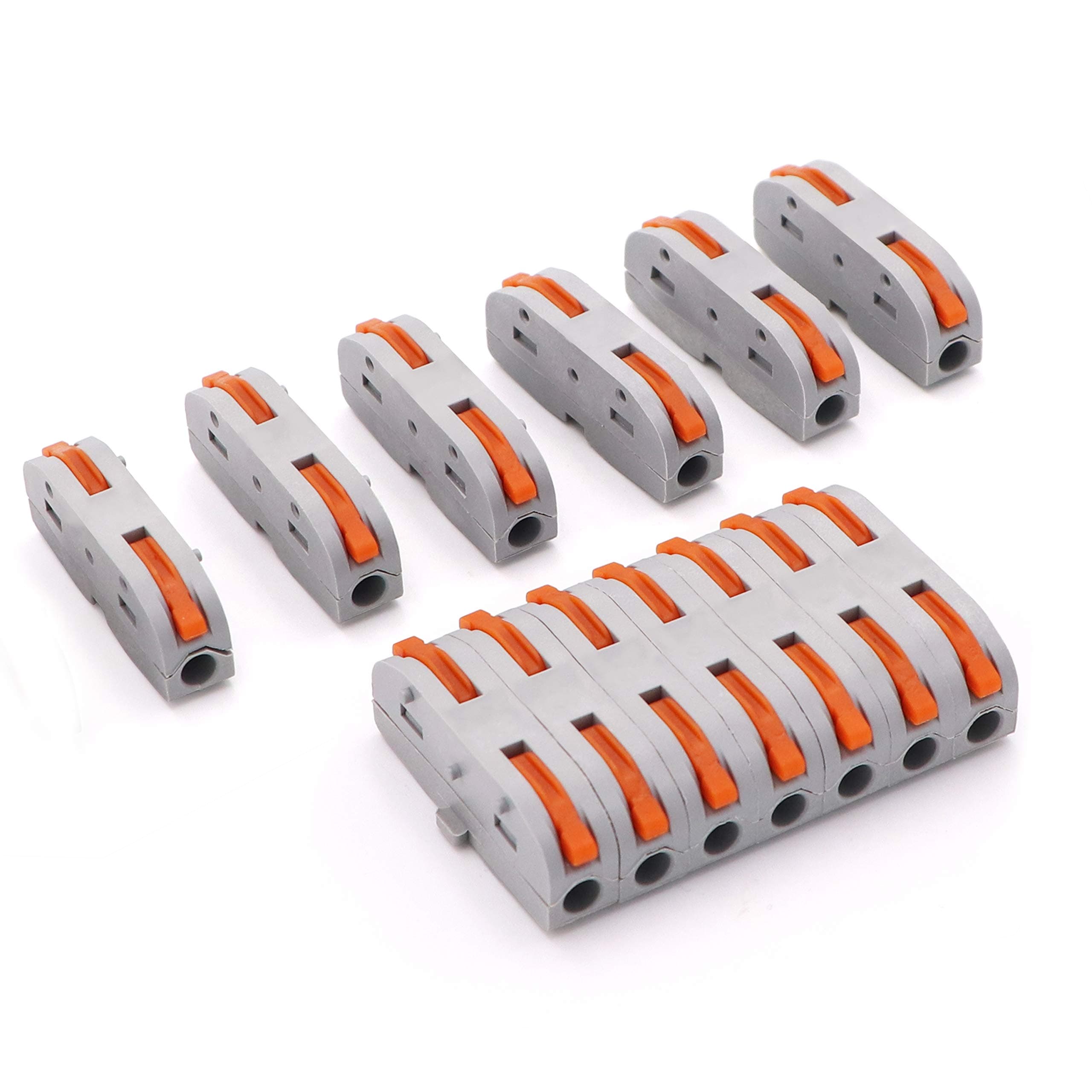 25pcs Compact Wire Conductor Connector- DIY Splicing into 2/3/4/6 Way Butt Terminal Connectors for 28-12 AWG