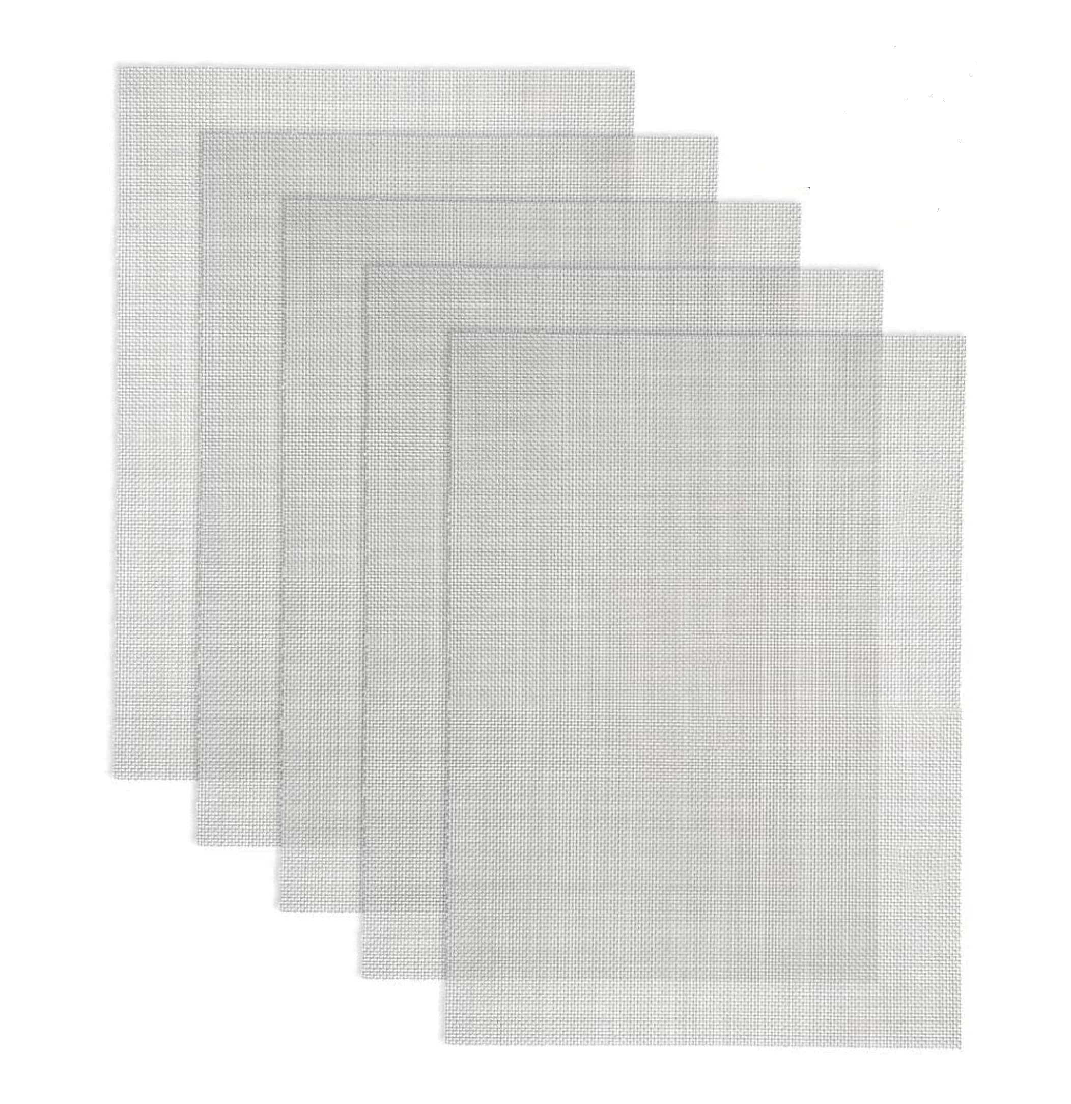 StainlessSteel Woven Wire Mesh Drain-Cover Panel Mesh 5-Pack Rodent-Proof Metal Sheet for AirBrick Covers (8.2x11.8 inchs) Hole Size 1mm