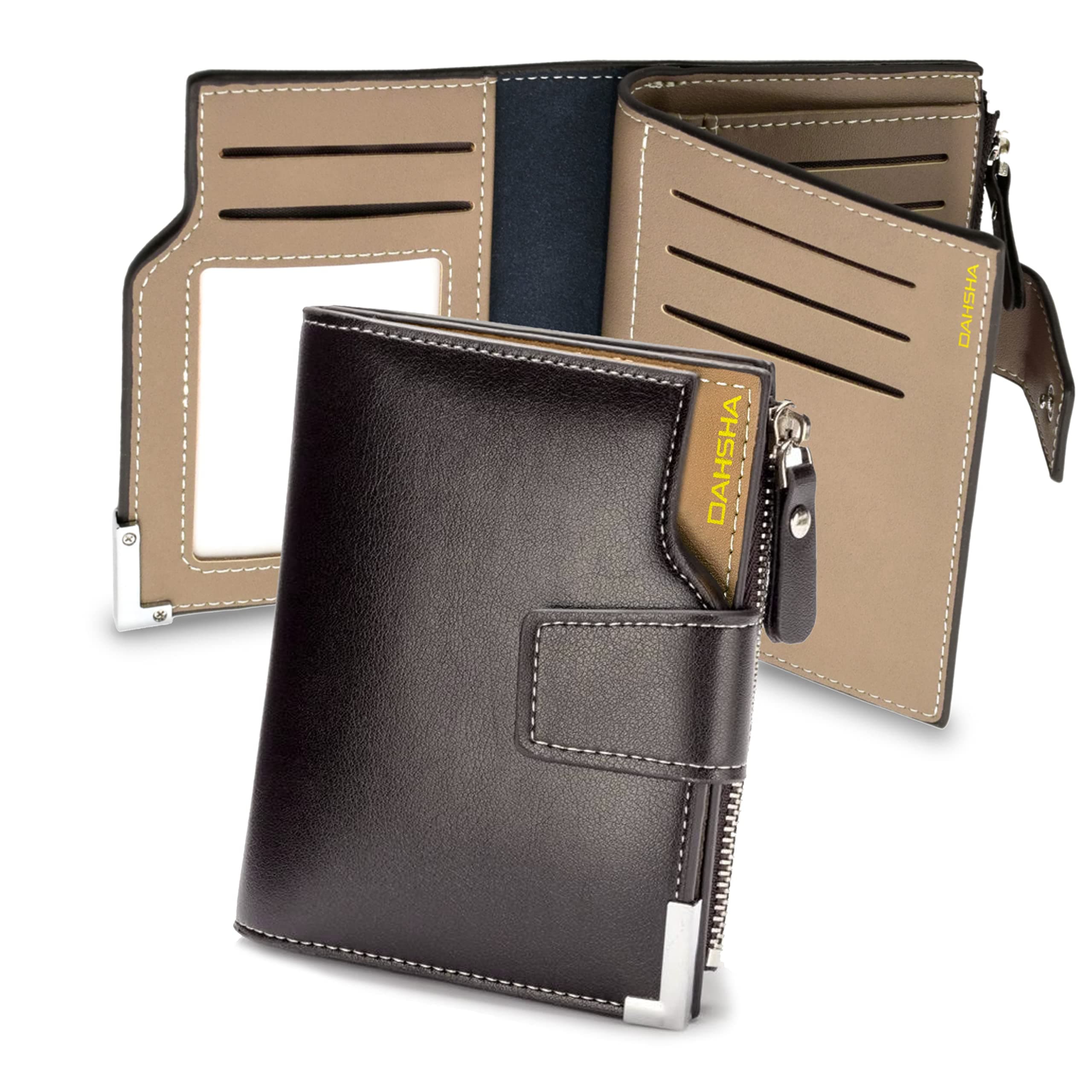 Zipper Card Holder Wallet - Brown
