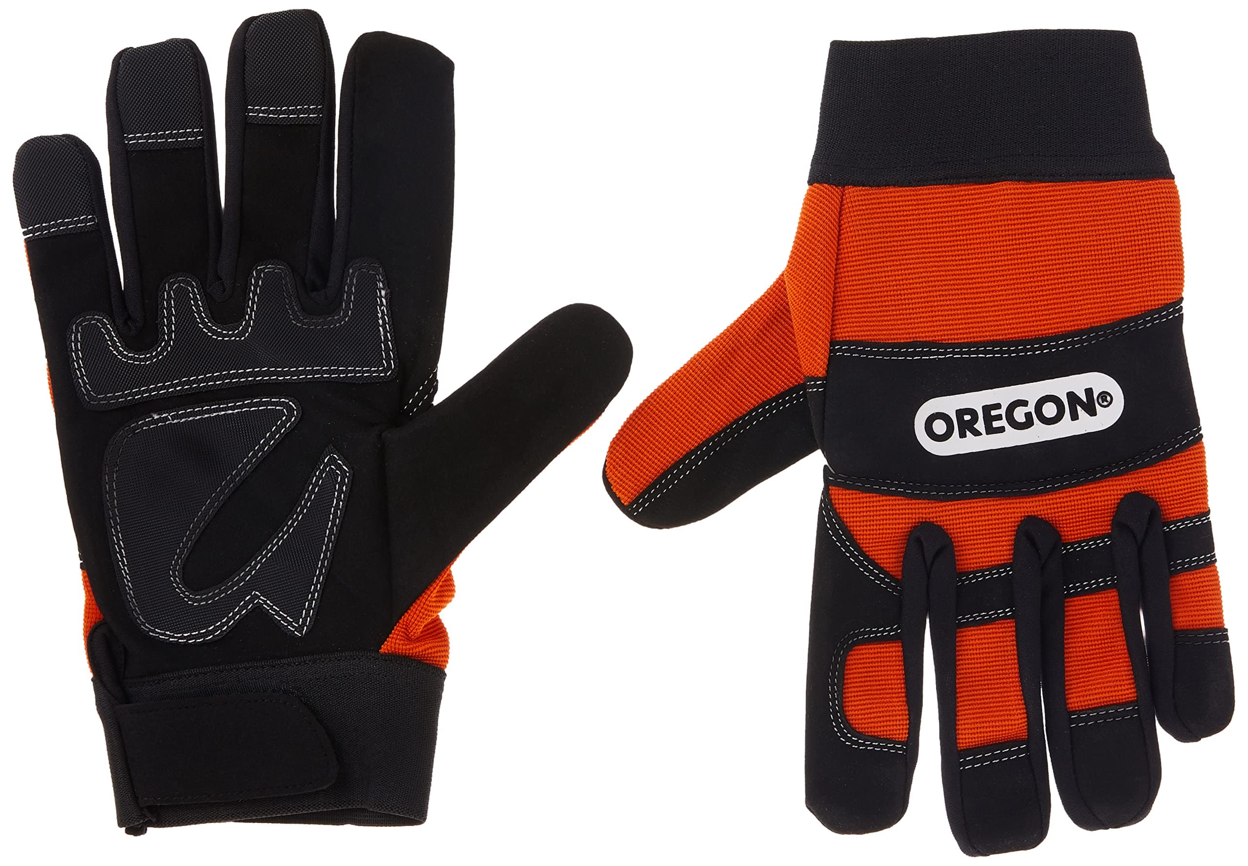 Protective Chainsaw Work Safety Gloves, Left-Hand Protection, Size Large,Black