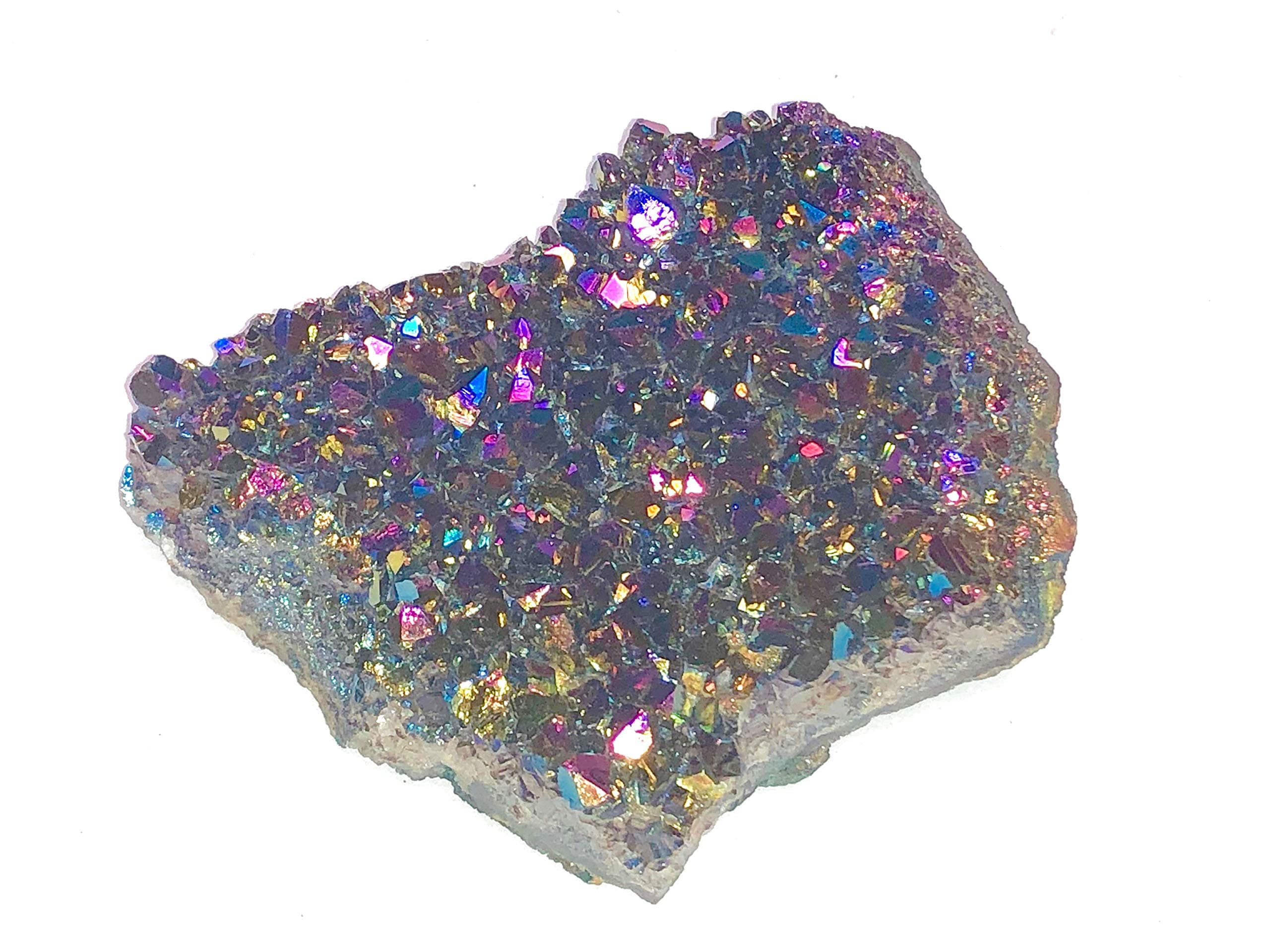 Crystal Collection: Raw Geode Druze Piece (2", Rainbow)