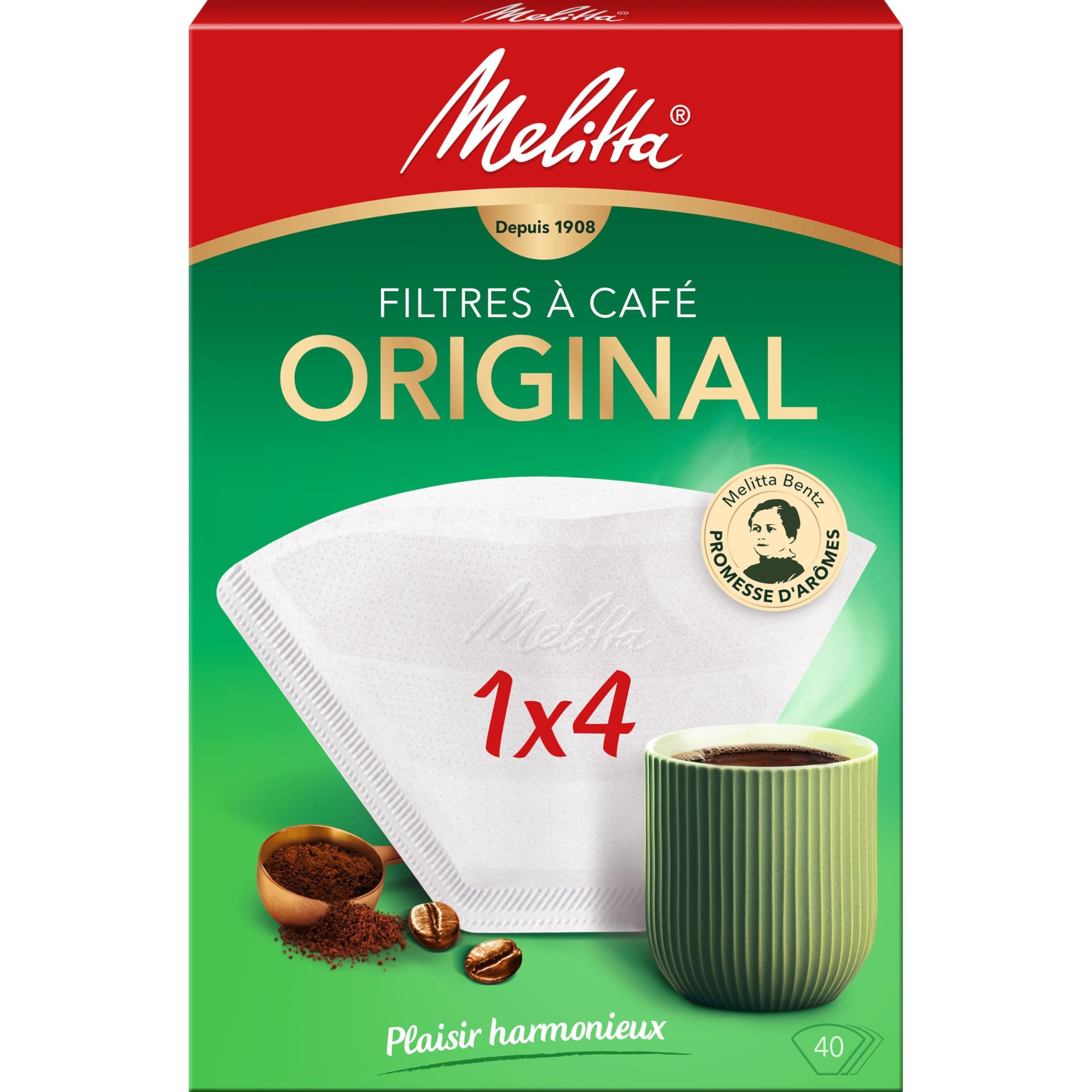 Melitta Original 40 Filters 1 x 4, White