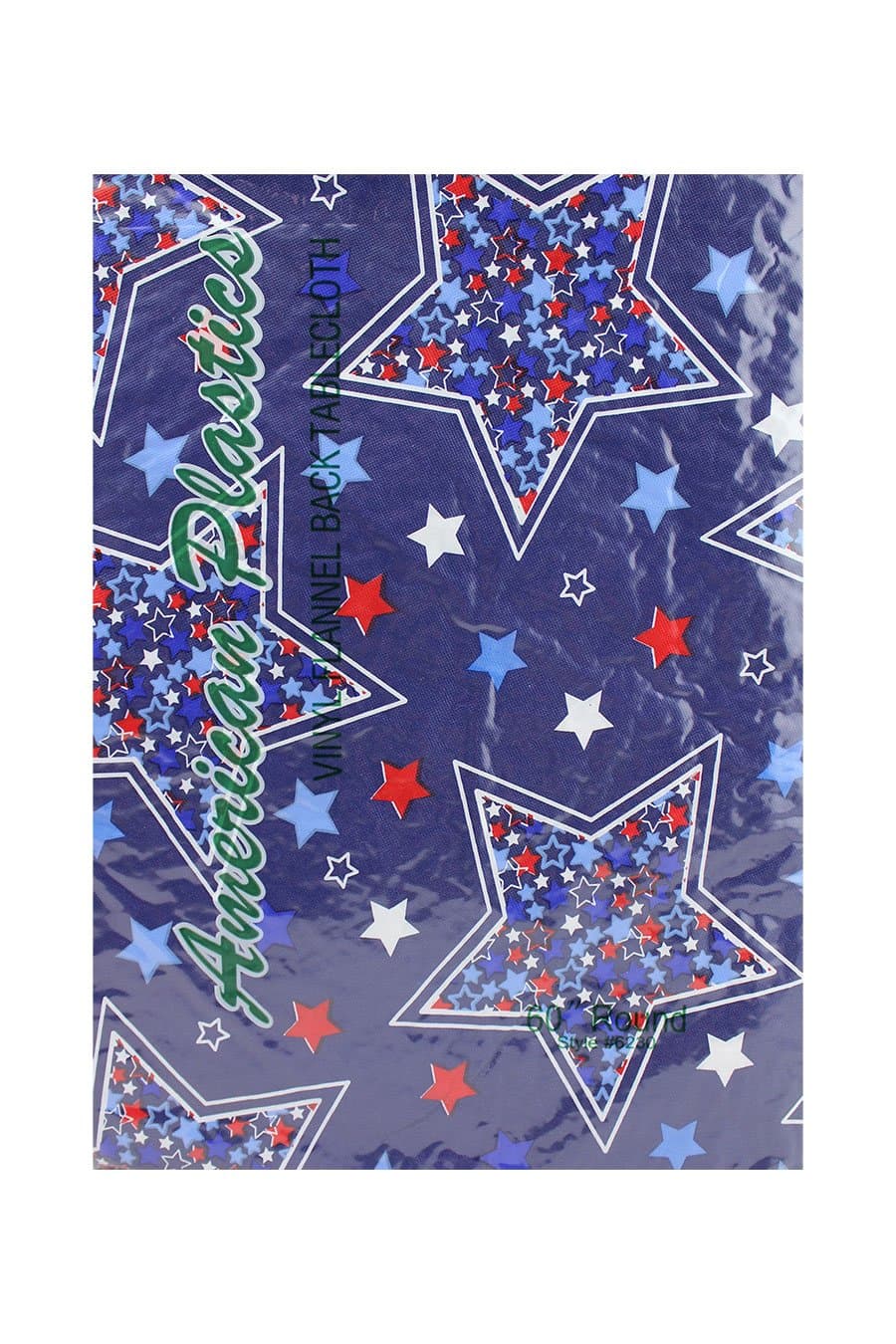 Multi Color Stars Vinyl Tablecloth 60" Round