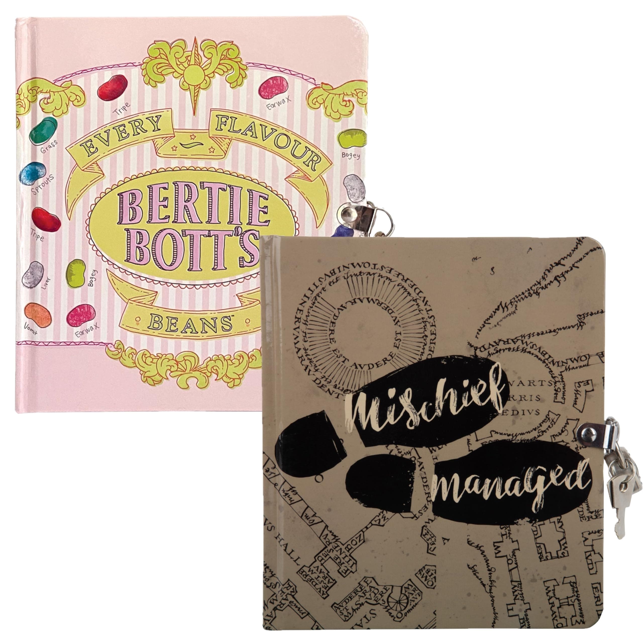 Harry Potter Diary for Kids, 2-Pack - Mischeif Managed Marauder's Map & Honeydukes Bertie Bott's Every Flavor Beans - Two Lock & Key Journal Notebooks with 216 Lined Pages Each - Officially Licensed - Unknown Binding