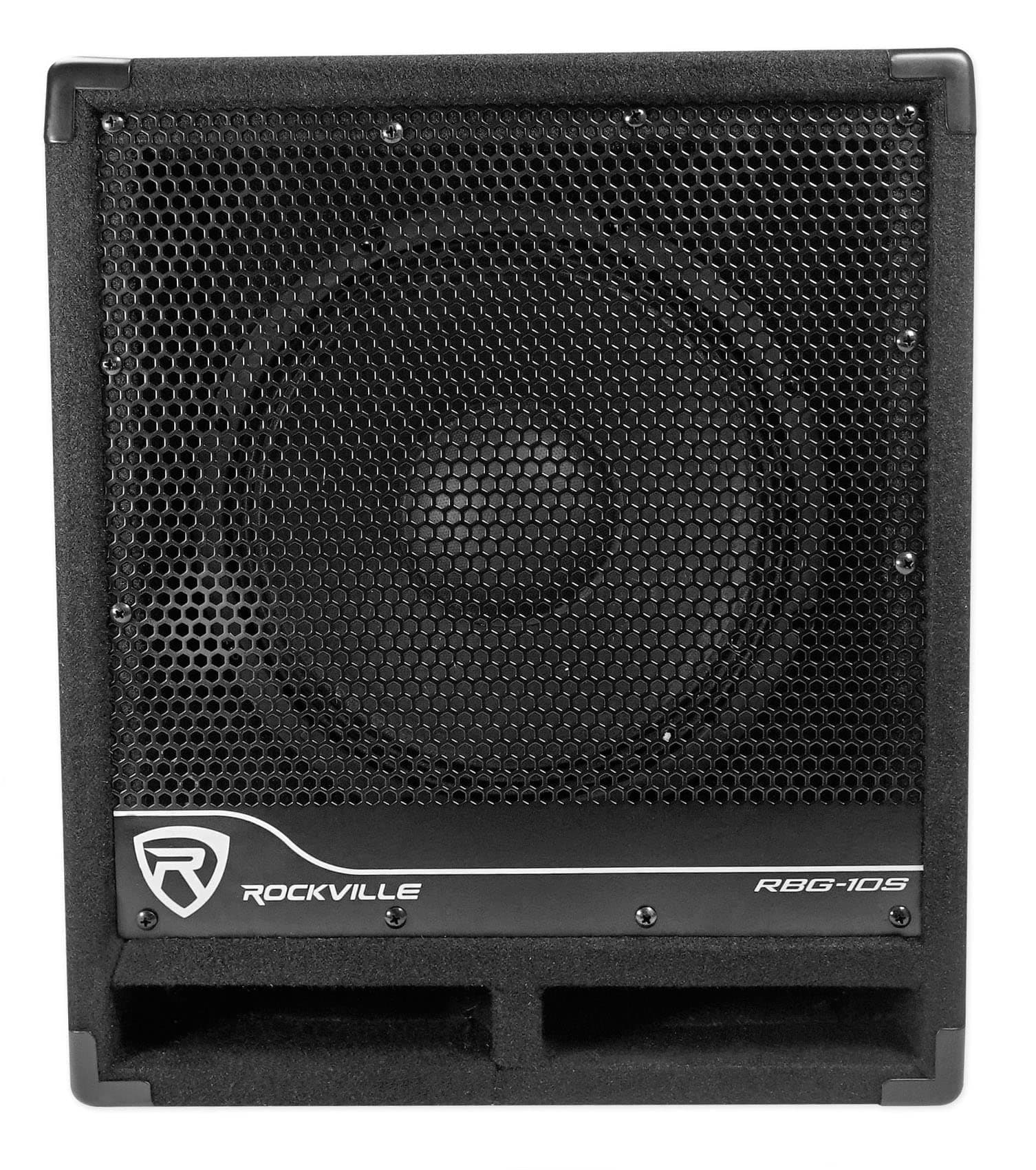 RBG10S Powered PA Subwoofer, Compact, 10", 1200W, Deep Bass, Variable Crossover, Built-in Limiter, Pole Mount, Perfect for DJ, House Parties