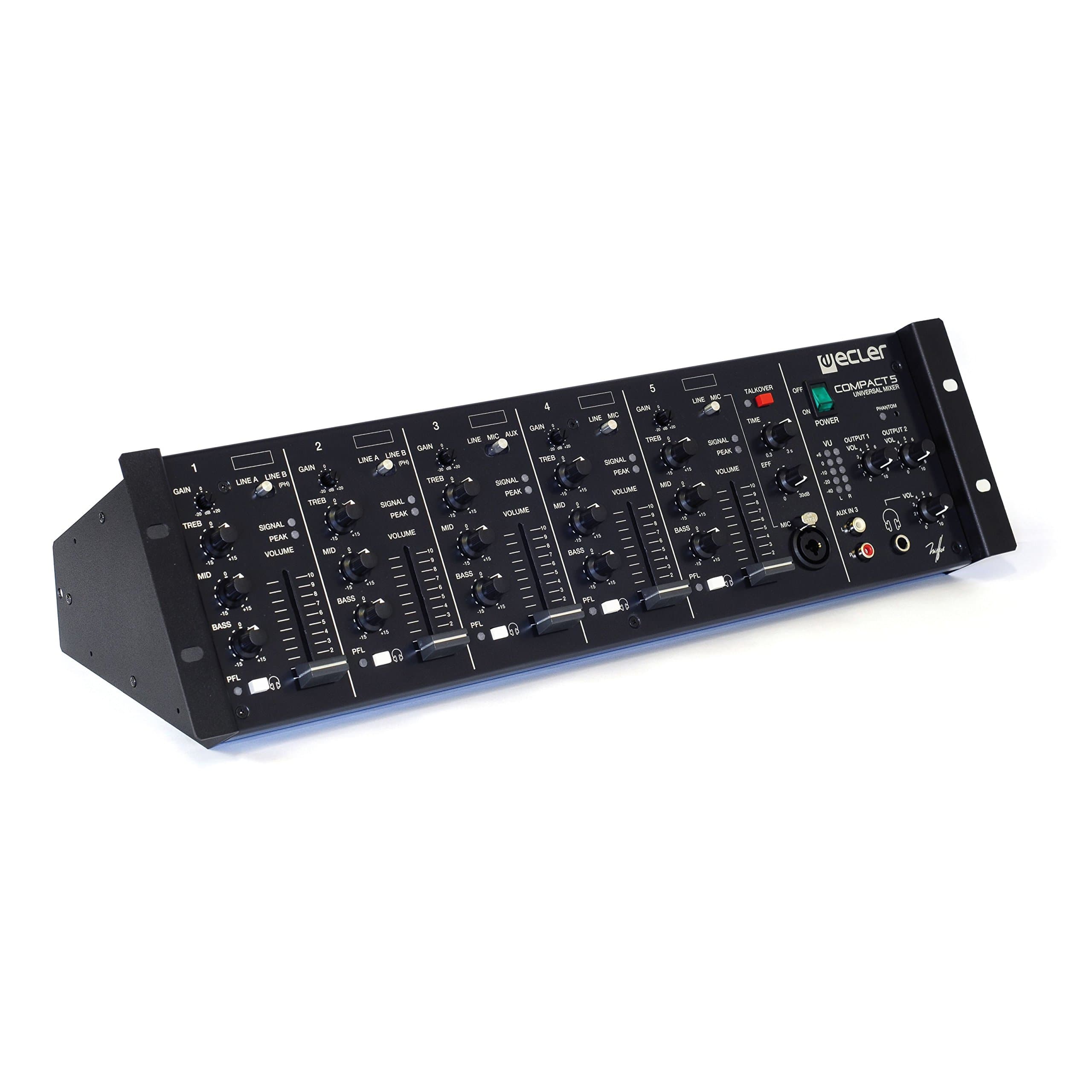 Ecler Compact 5 Universal Mixer 5-Channel 19" - DJ Mixer Rack
