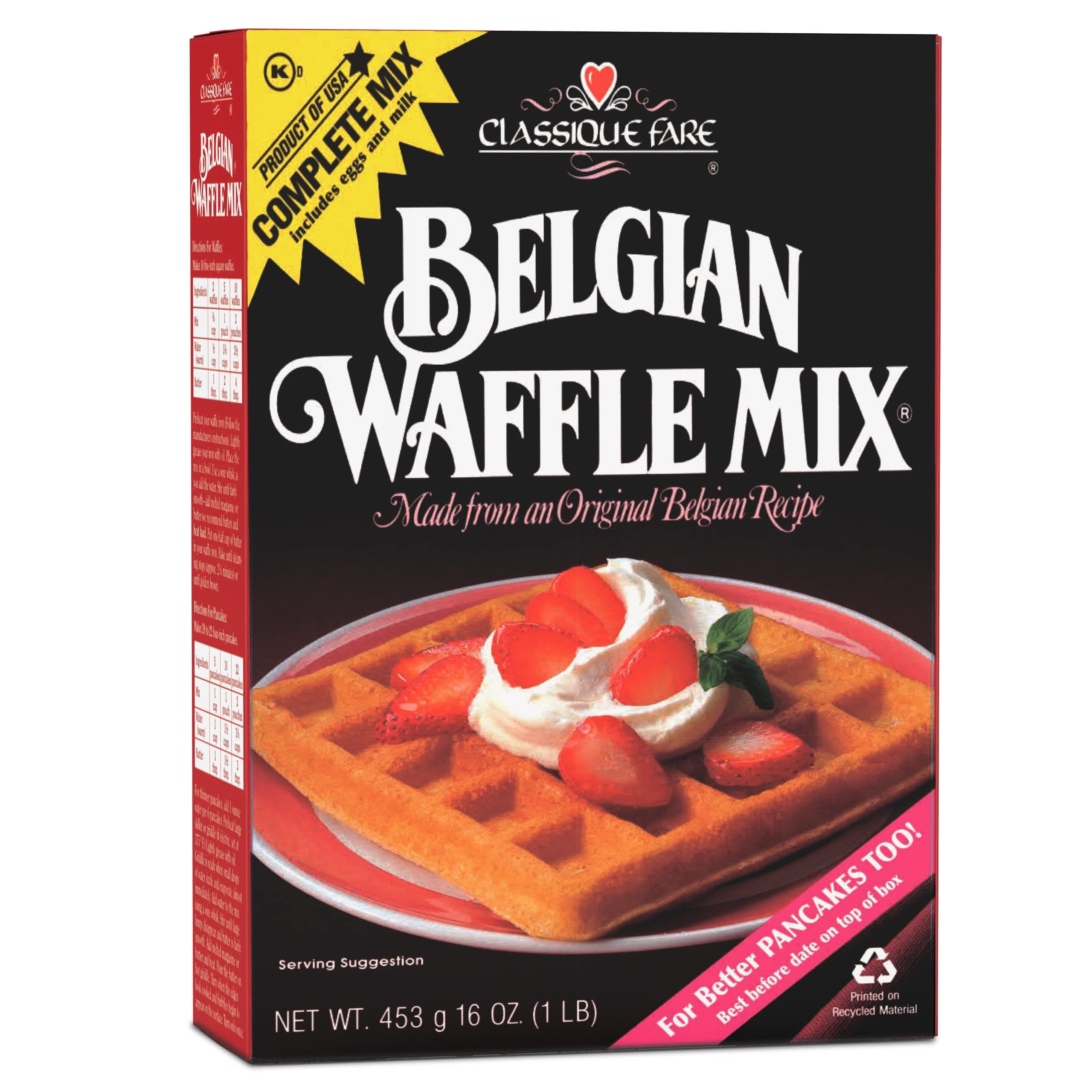 Classique Fare Belgian Waffle Mix, 16 Ounce