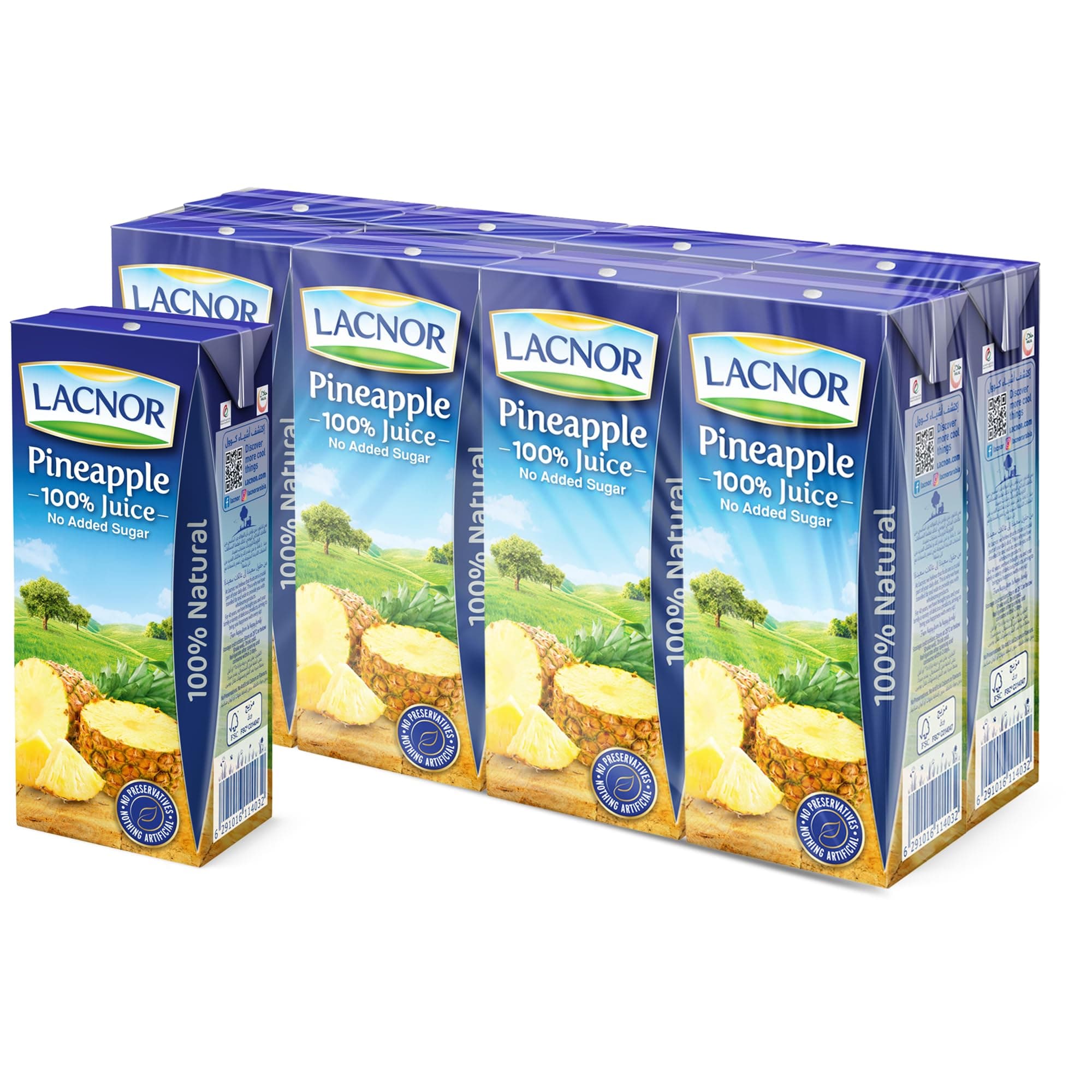 Essentials Pineapple 100% Juice, No Added Sugar, 180Ml Pack Of 8