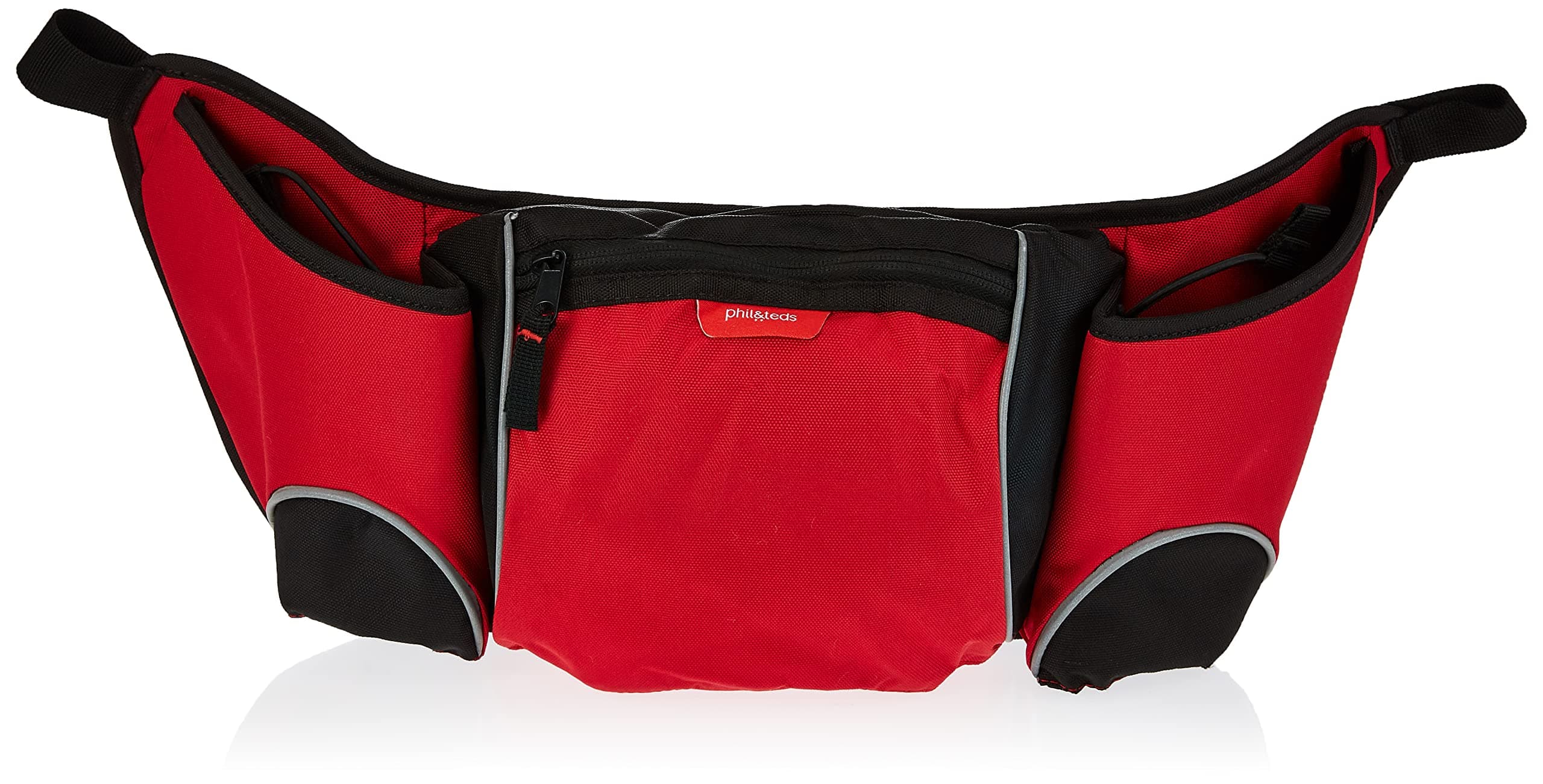 phil&teds Stroller Handle Hang Bag and Bottle Holder, Red