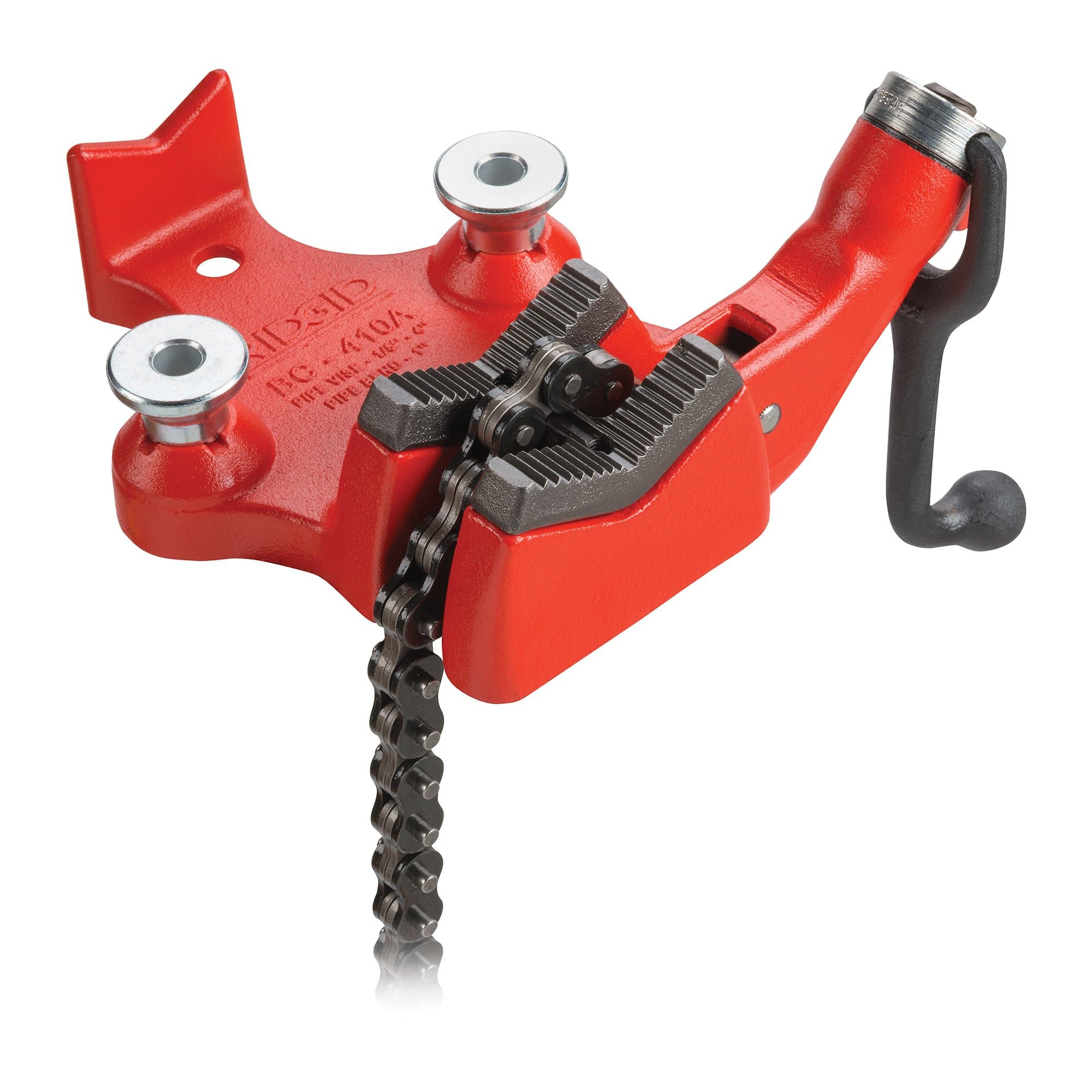 RIDGID 40195 Model BC410 Top Screw Bench Chain Vice, 1/8-inch to 4-inch Bench Vice, Red