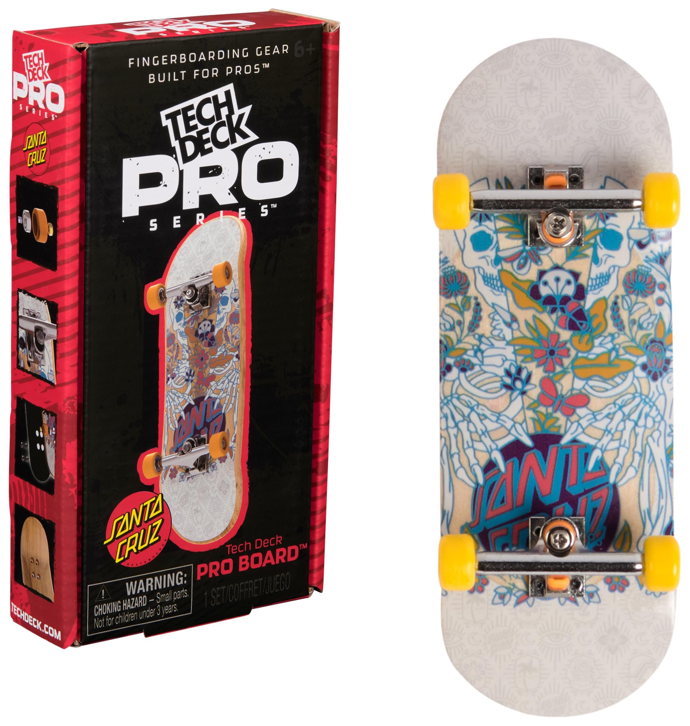 Santa Cruz Pro Series Finger Board with Storage Display, Built for Pros Authentic Mini Skateboards, Kids Toys for Ages 6 and up