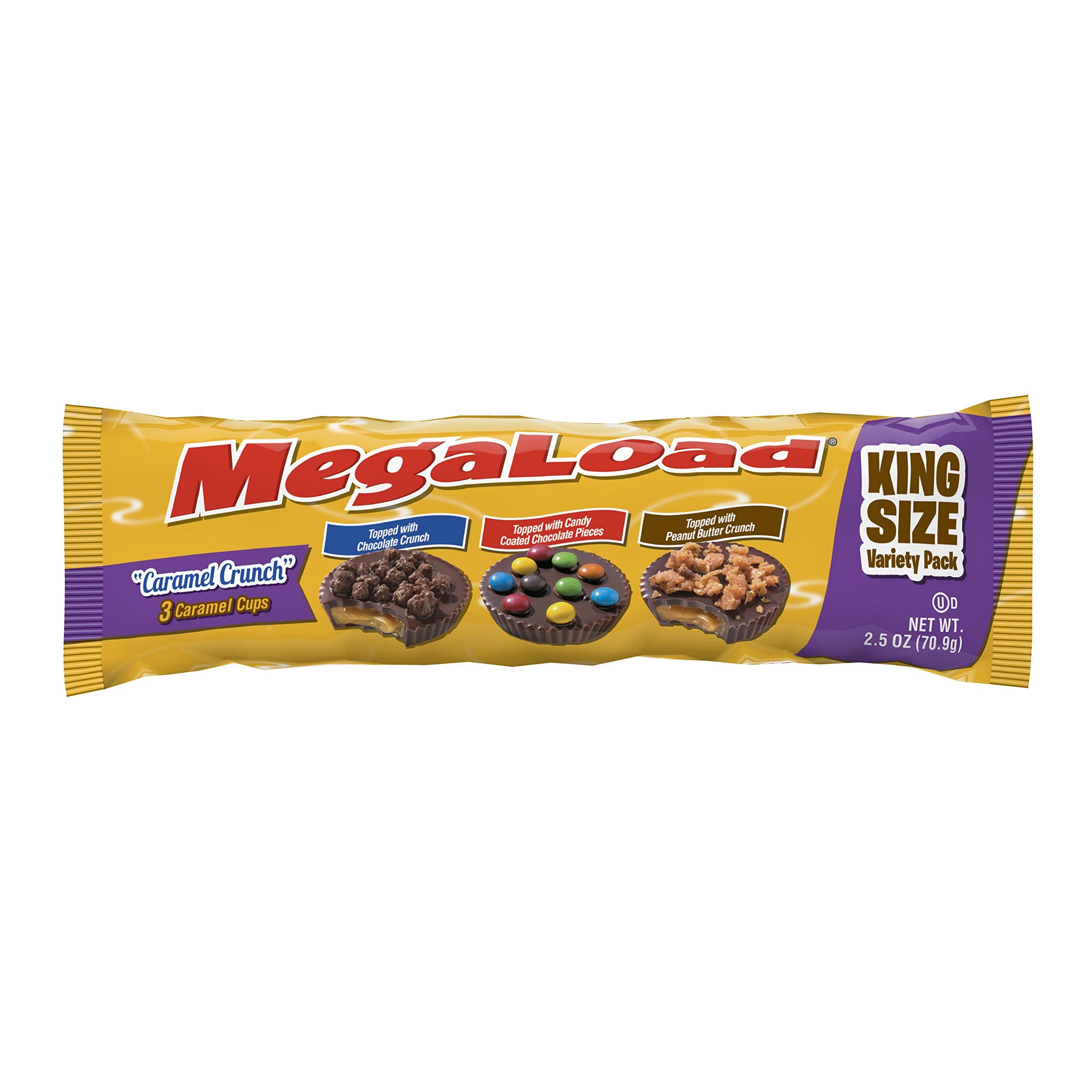 Megaload Chocolate "Caramel Crunch Variety" Caramel Cups - 16 Pack Box - 3 Uniquely Topped Cups Per Pack