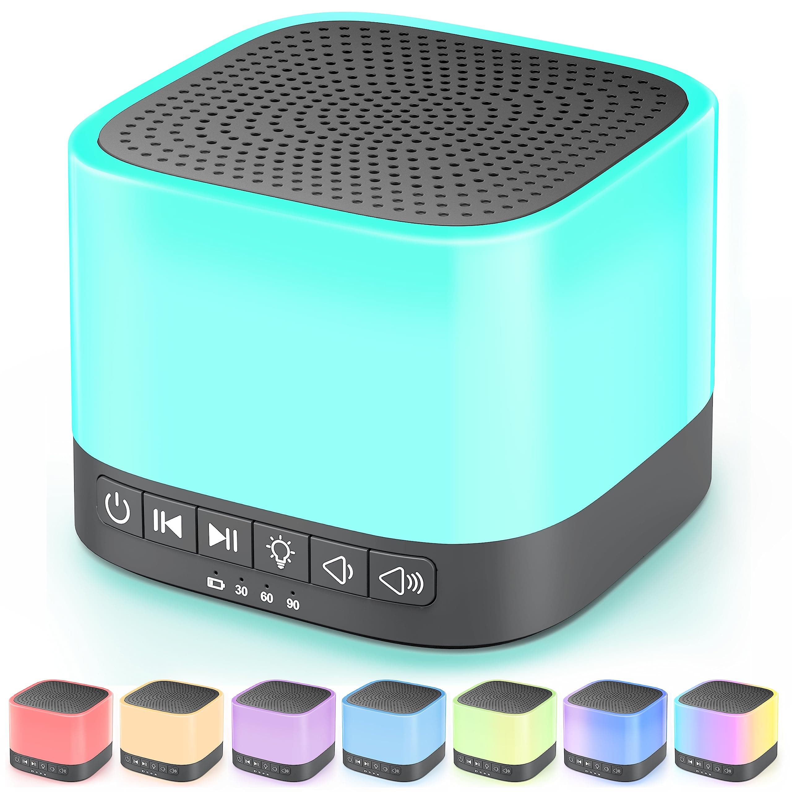 BUFFBEESound Machine with Night Light, 20 Soothing Sleep Sounds, Customizable Glow Lights with 10 Colors, Battery or AC Adapter Powered, Non-Looping White Noise for Kids, Adults and Baby