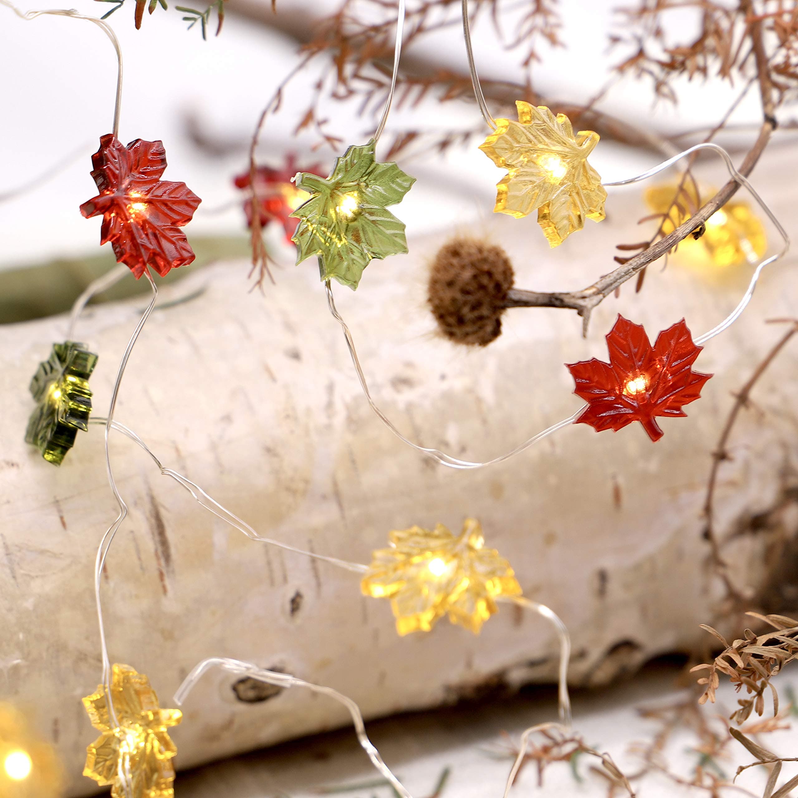 Maple Leaf String Light Fall Fairy Light with Leaves Battery Operated Halloween Lights for Thanksgiving Decorations Ideal Leaf Lights for Bedroom