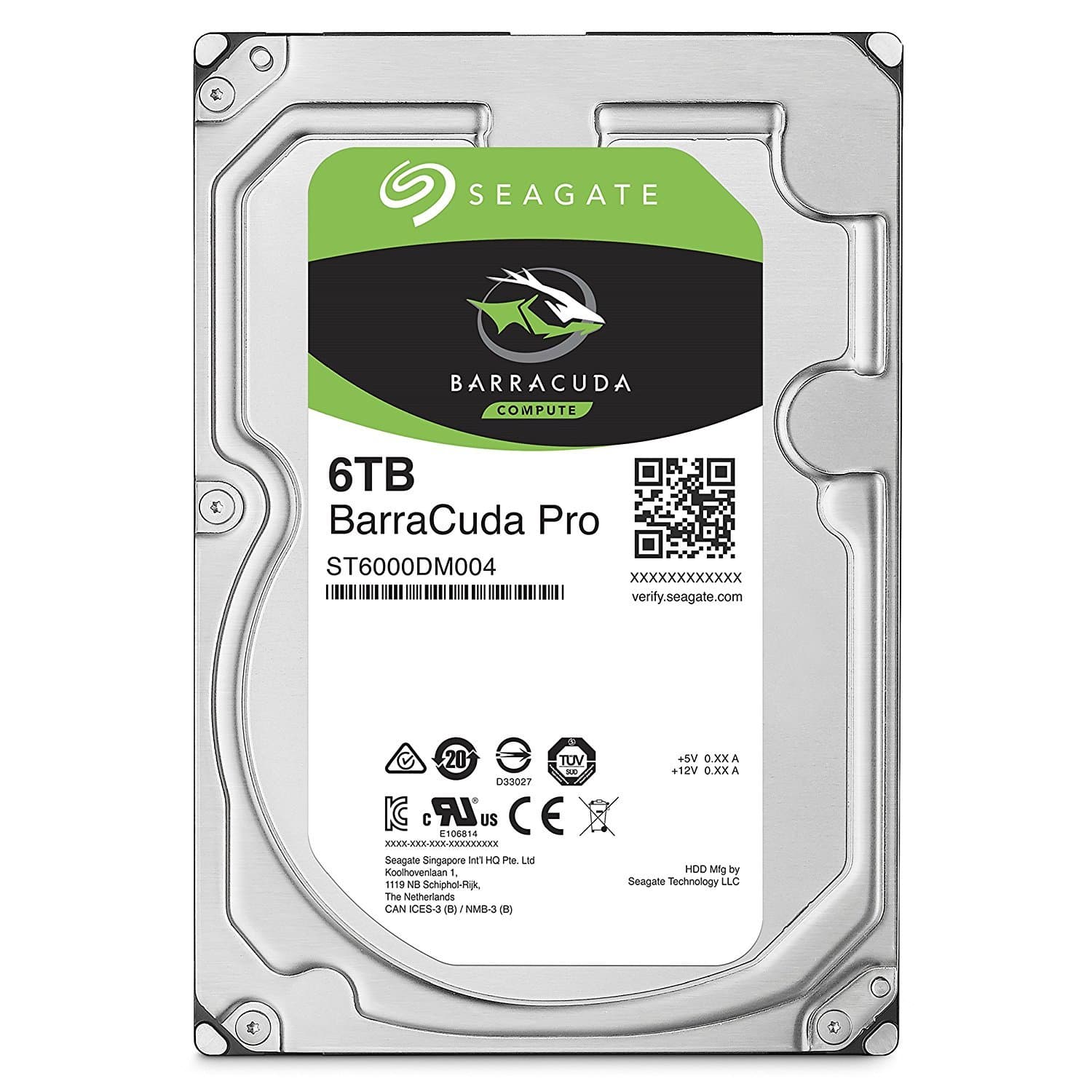 Seagate BarraCuda Pro Performance Internal Hard Drive SATA HDD 6TB 6GB/s 128MB Cache 3.5-Inch (ST6000DM004)