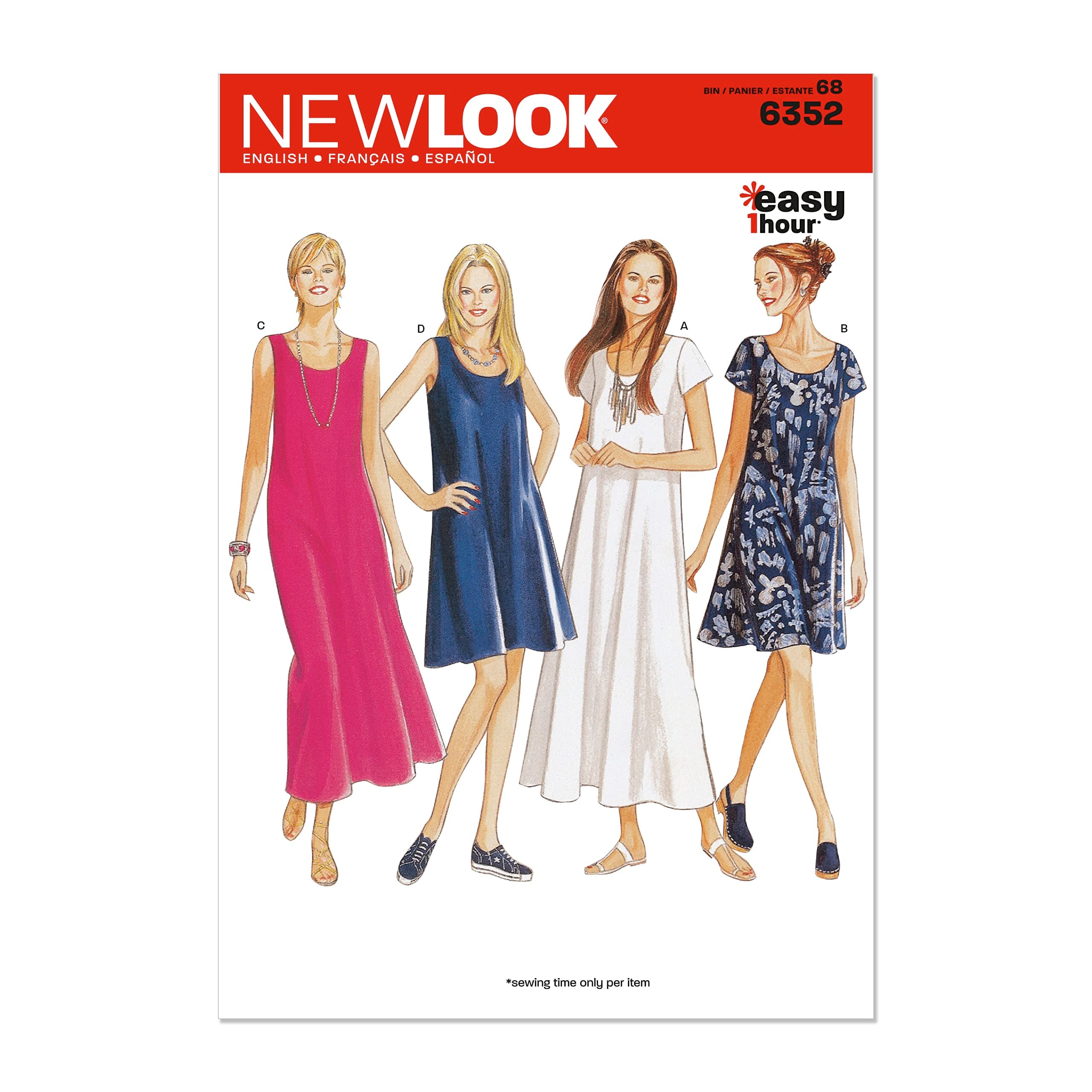 Simplicity New Look Sewing Pattern 6352 Misses Dresses, Size A (8-10-12-14-16-18)