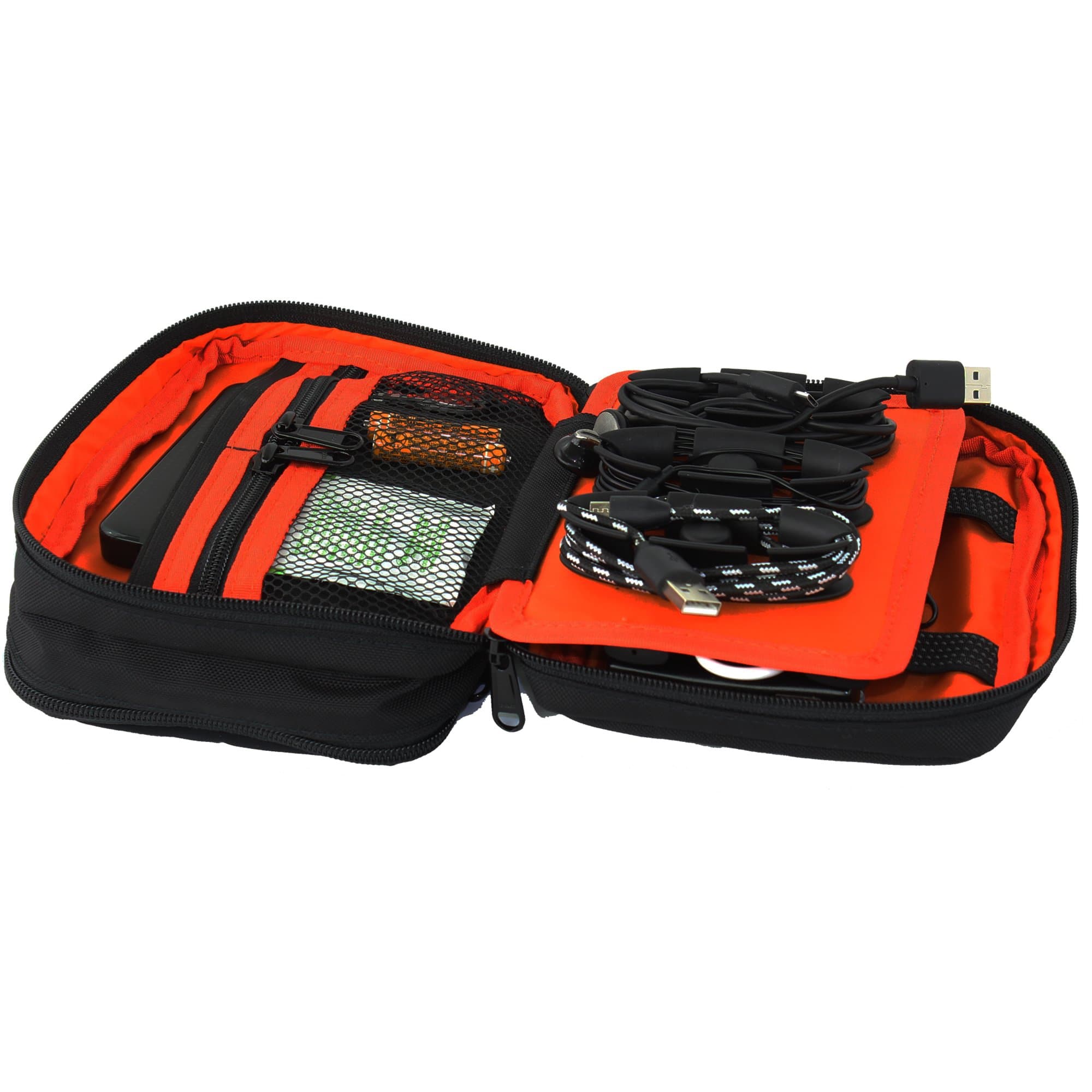 Taskin Stash Electronics Organizer Travel Bag with Magnetic Cable Clips