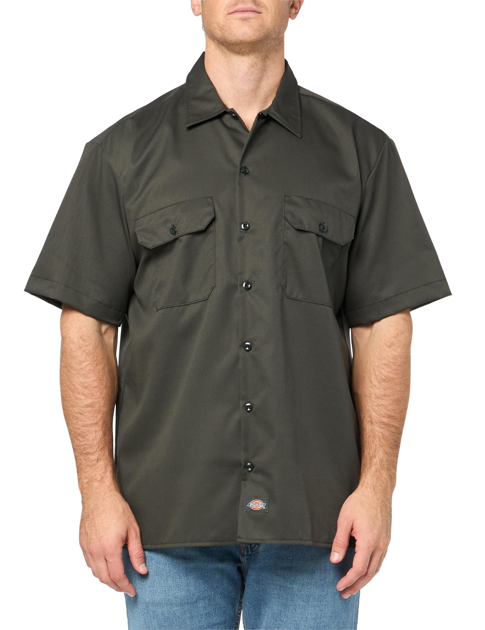 Dickies Men’s Short Sleeve Work Shirt – Durable Twill Button Down Shirts for Men, Lightweight Uniform for Daily Wear