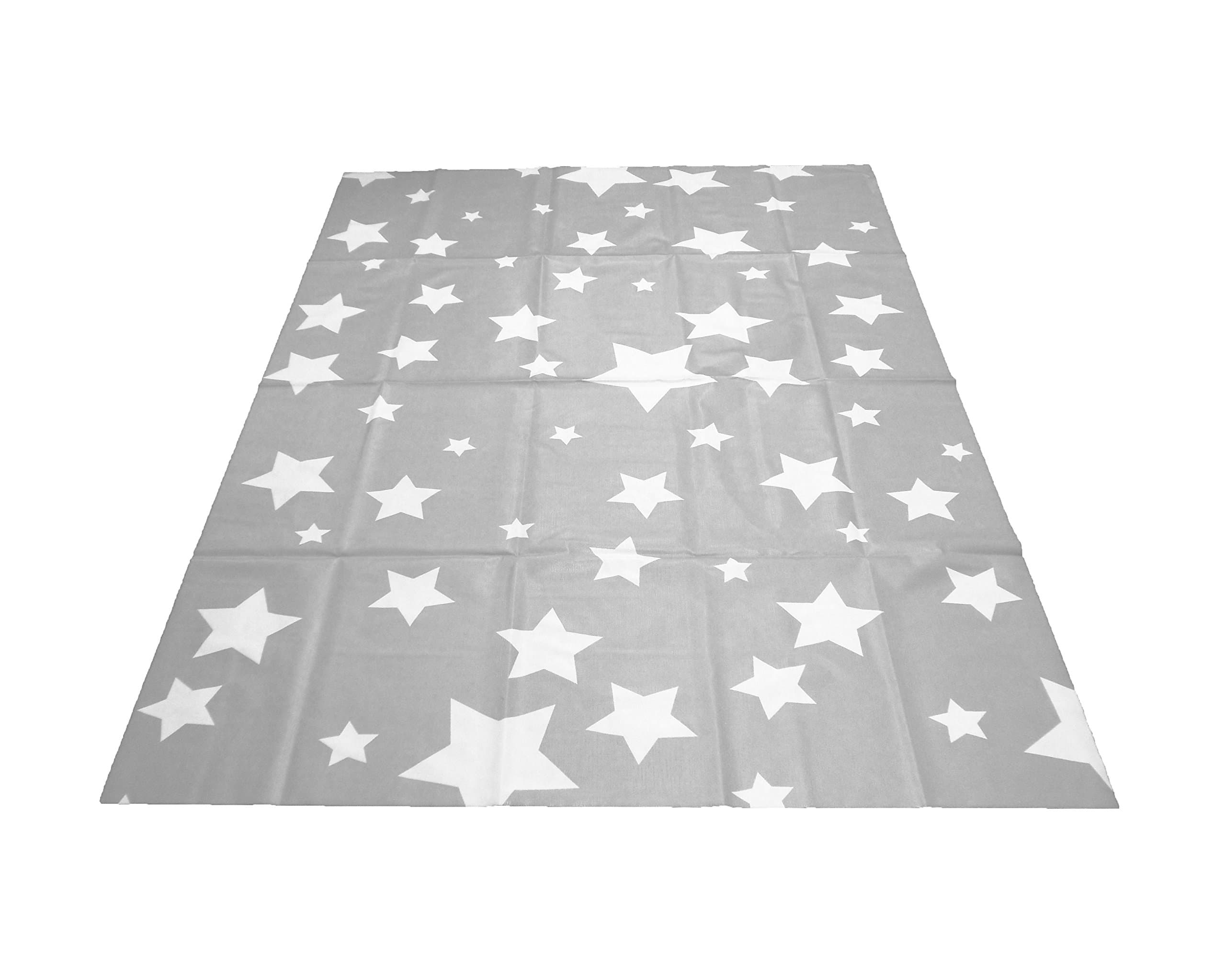 Large Highchair No Mess Splash Mat/Table Protector - Dark Grey Stars