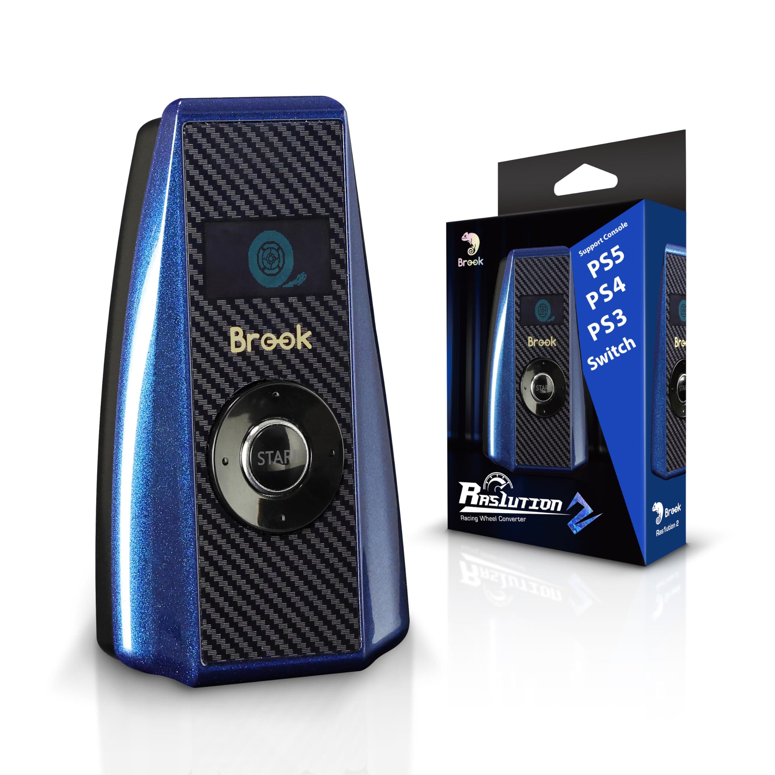 Brook Ras1ution 2 Racing Wheel Adapter for PS5, PS4, Xbox, Switch 2, Switch & PC – Compatible with Logitech, Thrustmaster, Fanatec – Bonus Keychain Included | بروك محول عجلة القيادة مع سلسلة مفاتيح