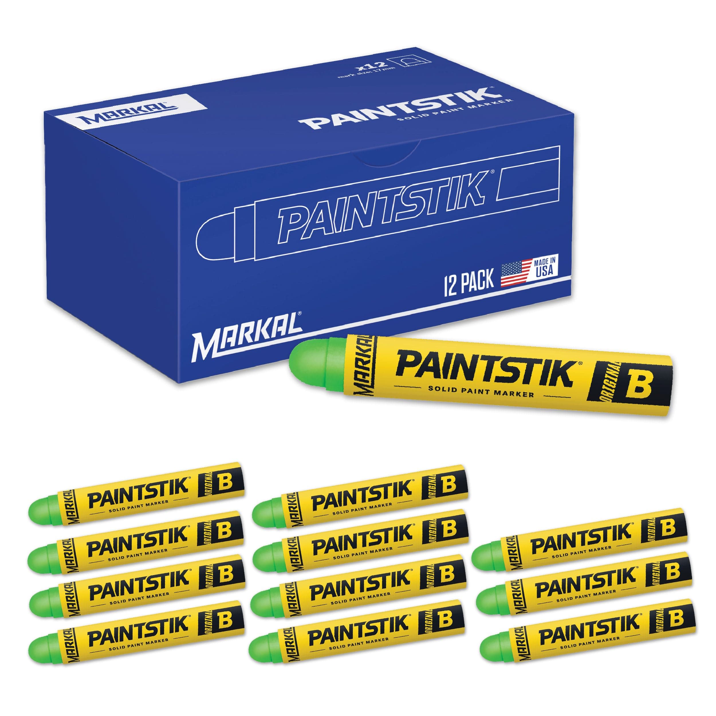 82836 F Paintstik - Rough Surfaces Solid Paint Marker, Flourescent Green (Pack of 12)