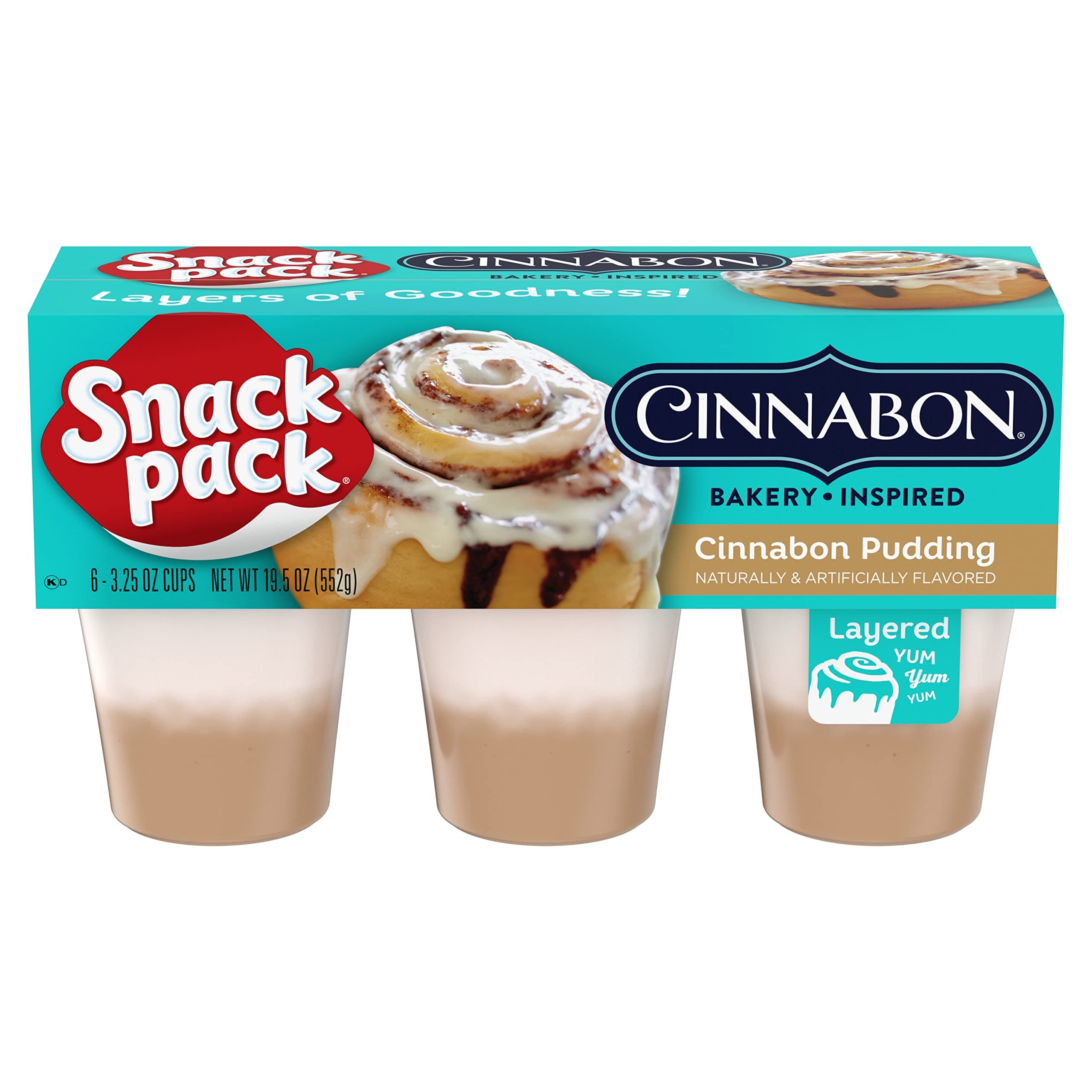 Cinnabon Bakery Inspired Flavored Pudding Cups, 3.25 oz. 6 Count
