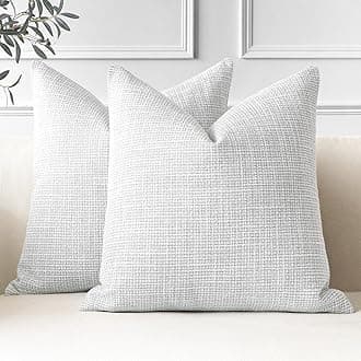 JOTOM Set of 2 Cushion Covers 40x40 cm Linen Light Grey Decorative Throw Pillow Covers 16x16 Inch Square Cushion Case Home Decor Pillowcases for Couch Sofa Living Room Bed (Light Grey)