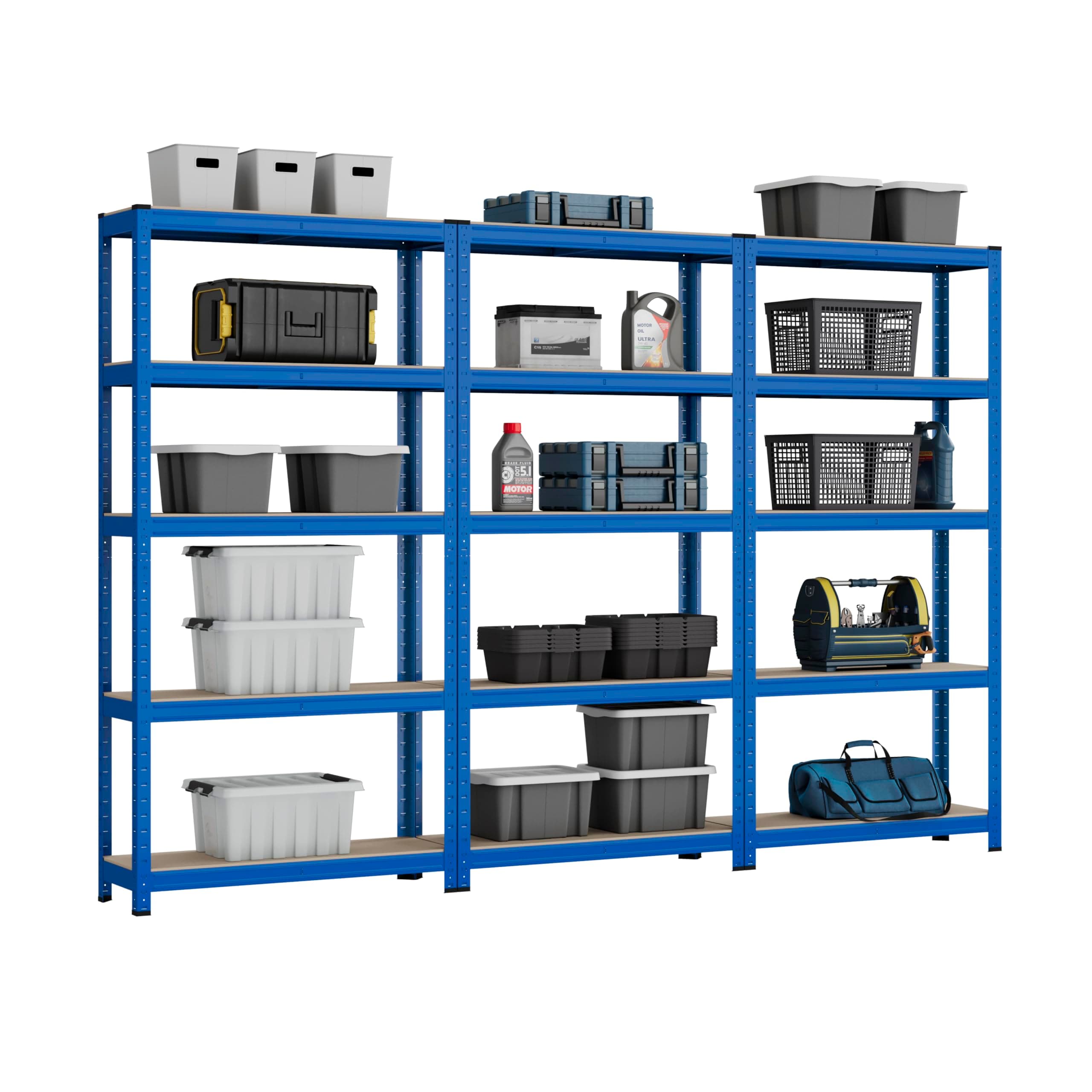 Racking Solutions Heavy Duty Garage Racking 3 Bay MEGA DEAL 200KG Per Shelf (1800mm H x 900mm W x 300mm D)