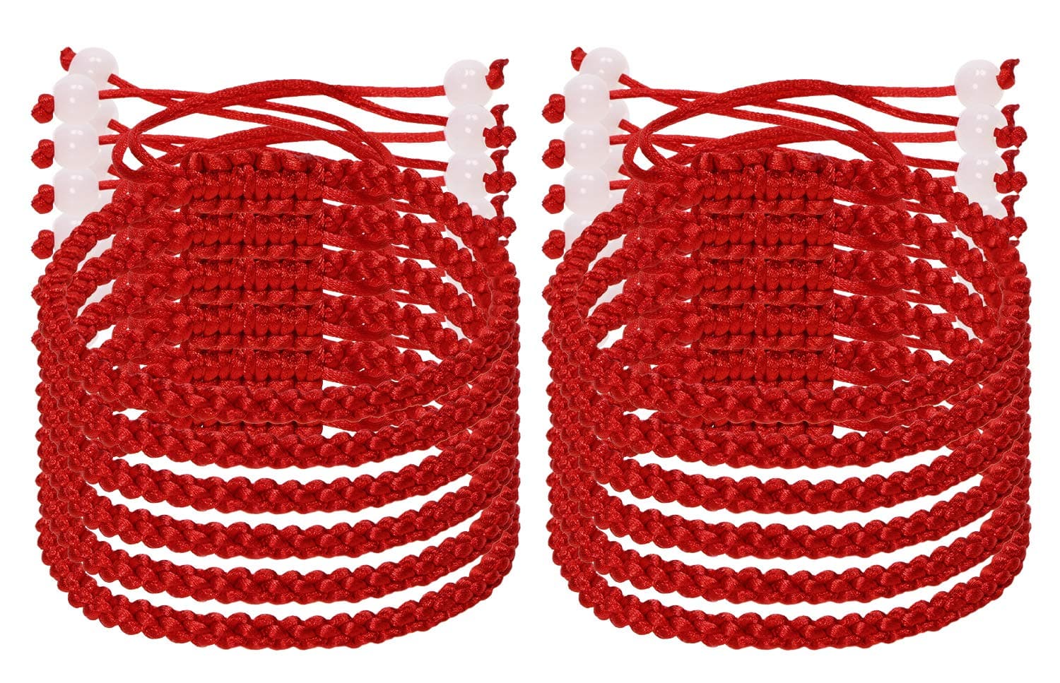 Penta Angel Red Kabbalah Hand String 12Pcs Adjustable Braided Good Luck Cord Bracelet Strap for Protection Success Friendship Graduation Birthday Lovers Gift for Men Women Girls Boys