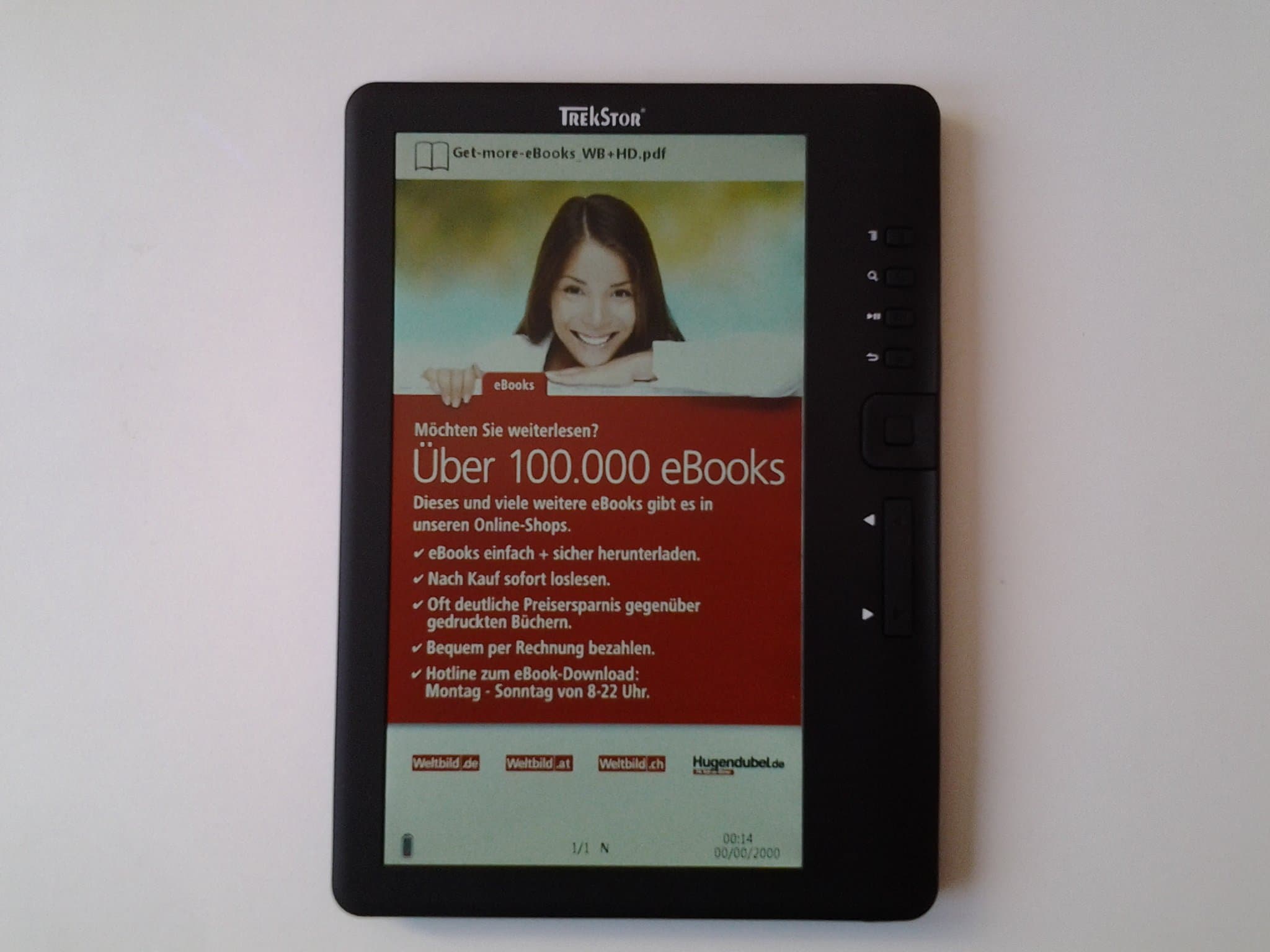 TrekStor 3.0 eBook Reader (Black) - (2 GB Memory, 480x800, TFT Display)