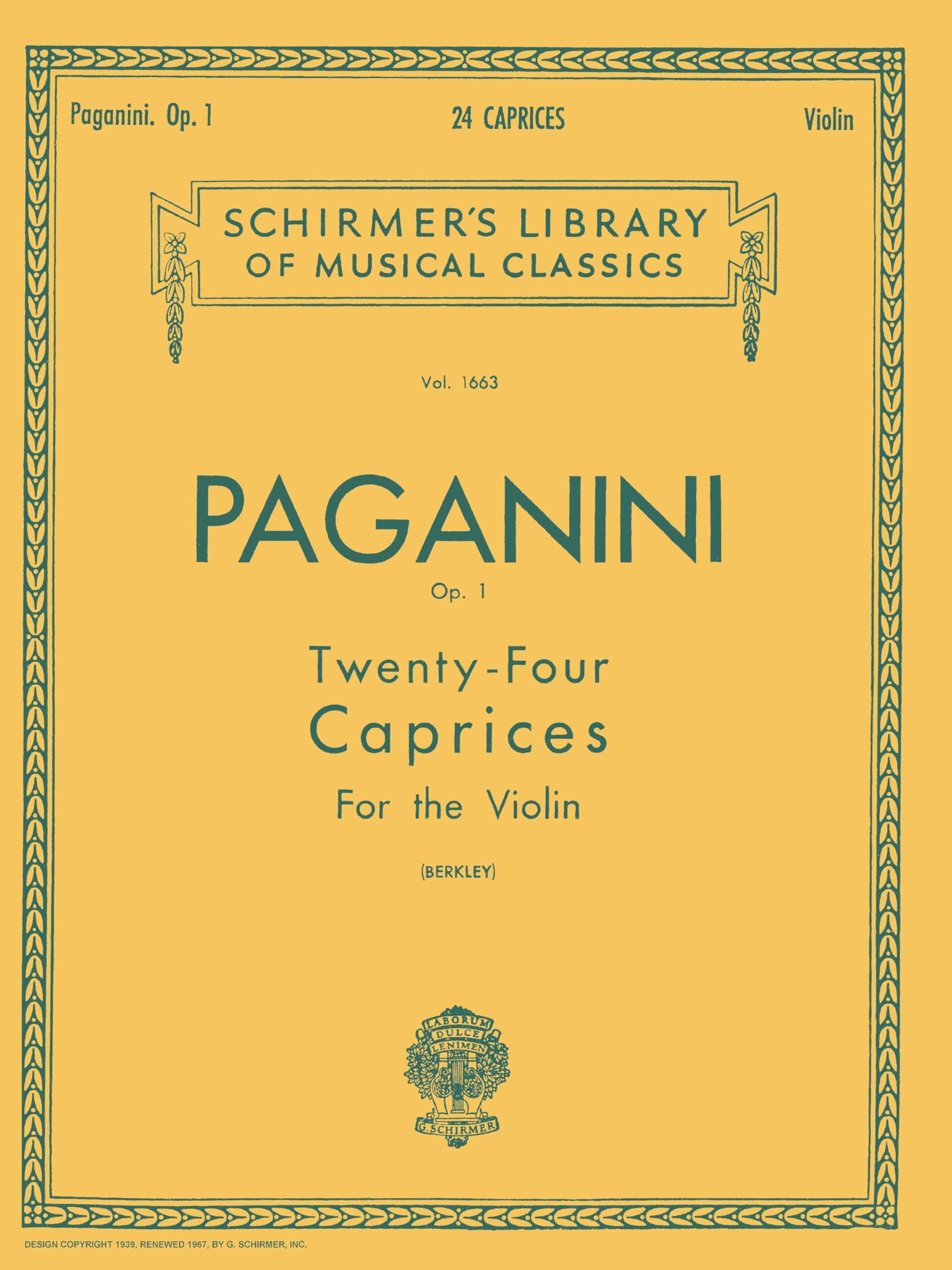 24 Caprices, Op. 1: Schirmer Library of Classics Volume 1663 Violin Solo (Schirmer's Library of Musical Classics)