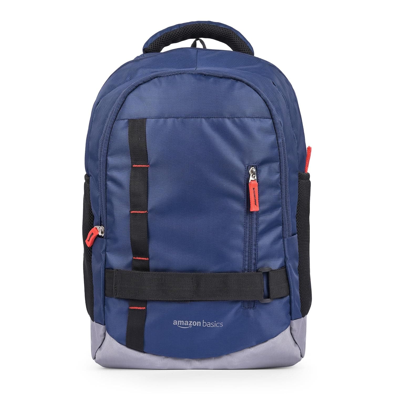 amazon basics Adventure 5 Compartment Laptop Backpack | 15.6 inches | Spacious Storage | Versatile Side Pocket | Ideal for Office College School Travel,Blue