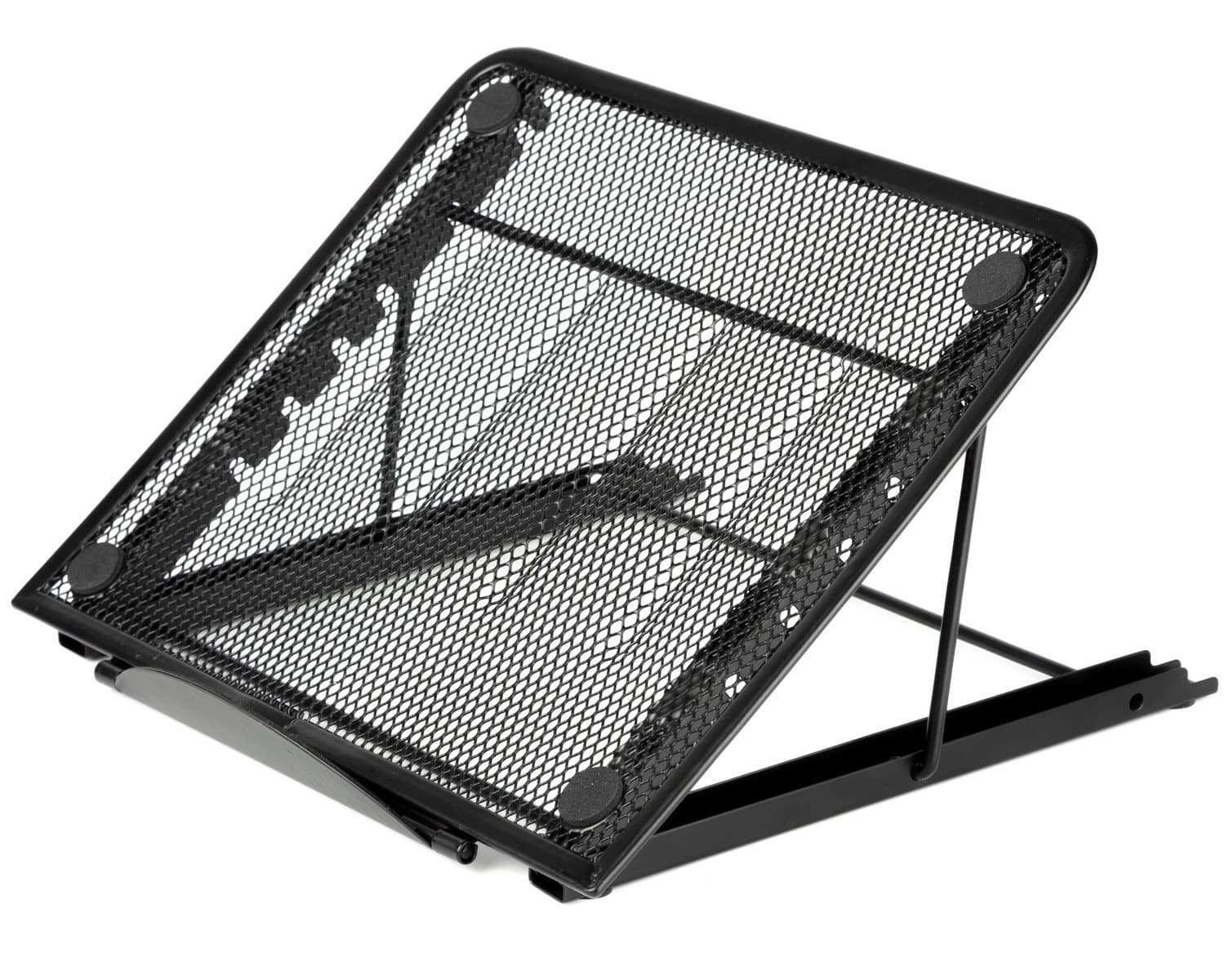 Laptop Stand - Mesh Ventilated Adjustable Holder for Desk with MacBook Pro Stand Air/Dell/HP/Lenovo 10-16 inch Notebook - Ideal for Work Home Office - Black