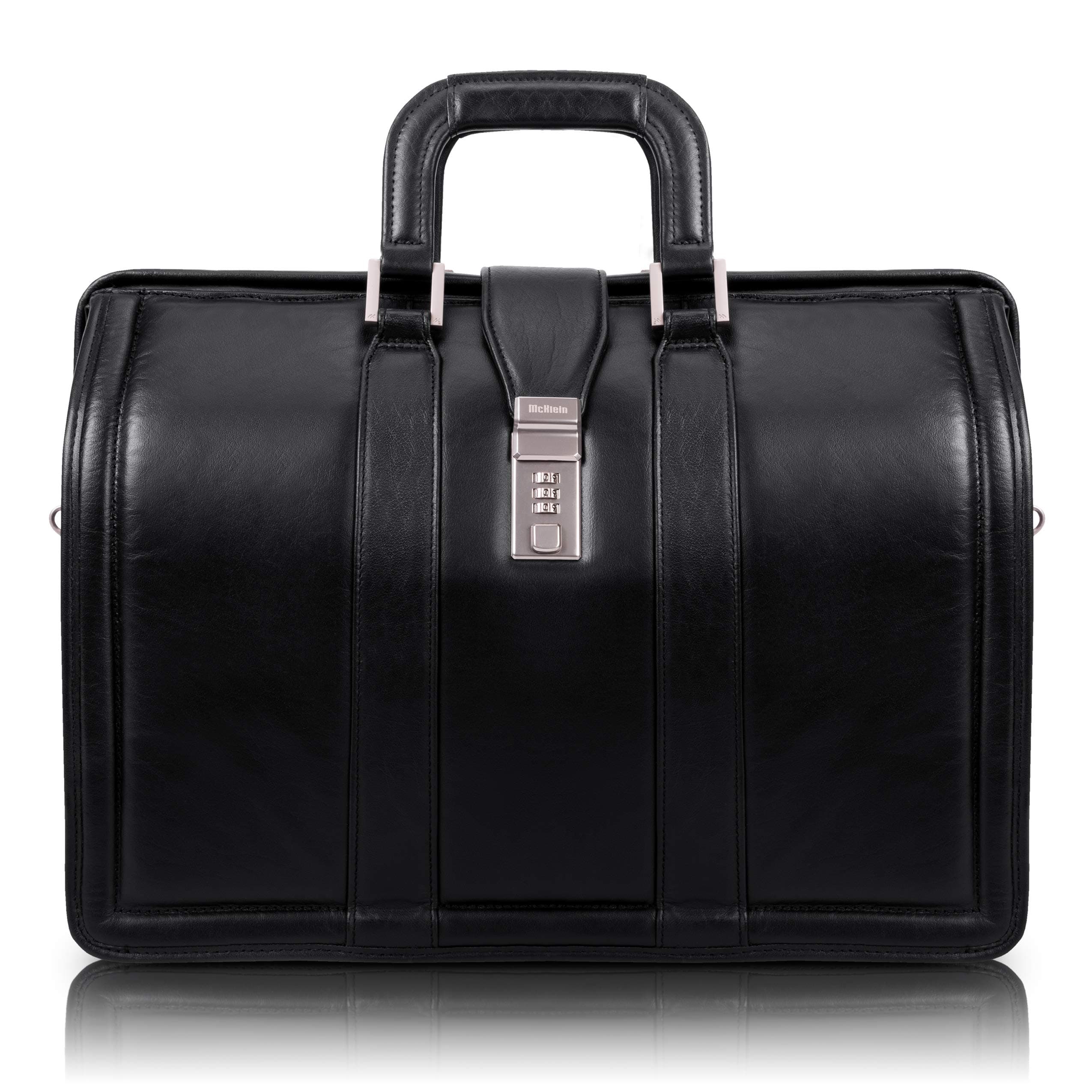 McKlein 17" Leather Litigator Laptop Briefcase