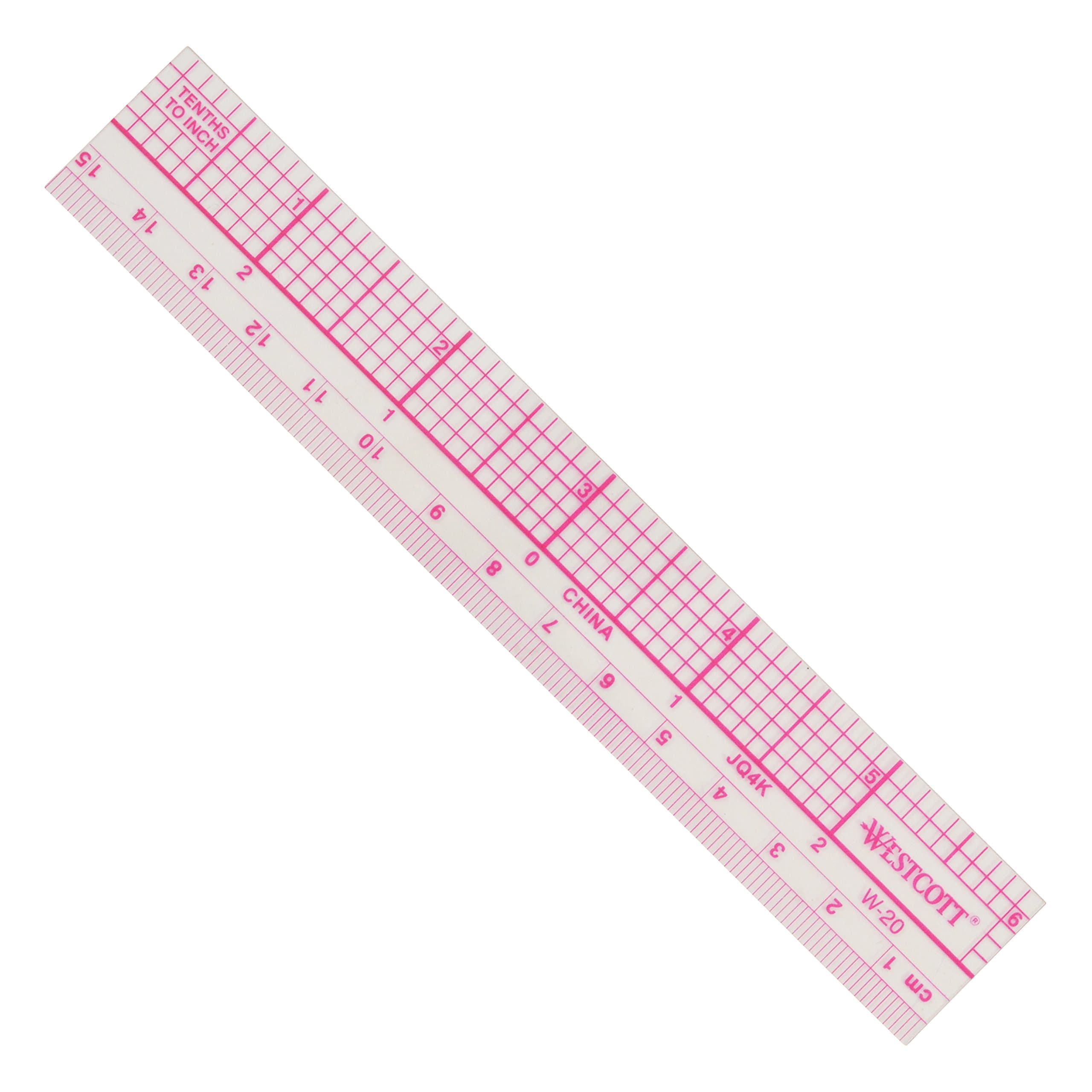 Transparent 10ths Graph Ruler, Dual Scales, Zero-Centering, Back-to-School, School Supplies, Classroom Supplies, 6-Inch