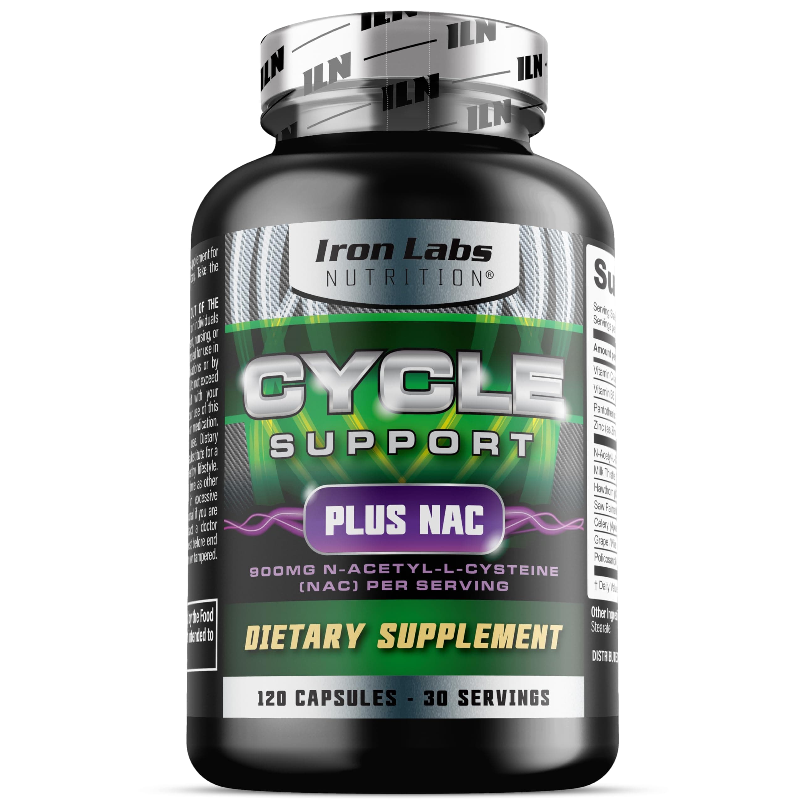 Cycle Support Plus NAC (N-Acetyl-L-Cysteine) - On Cycle Support Supplements for Men - N Acetyl L Cysteine and Milk Thistle (120 Capsules)