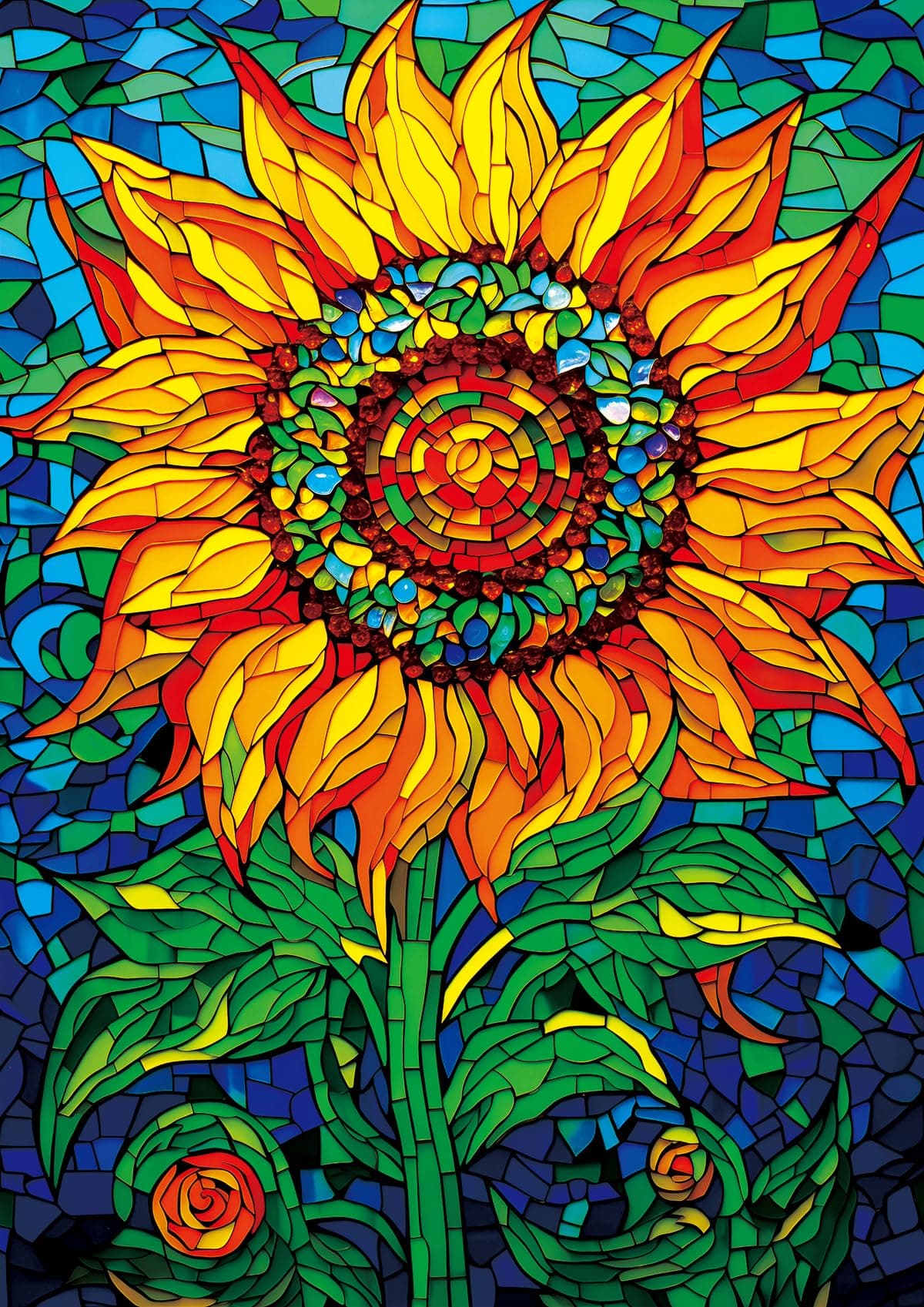 Stained Glass Sunflower