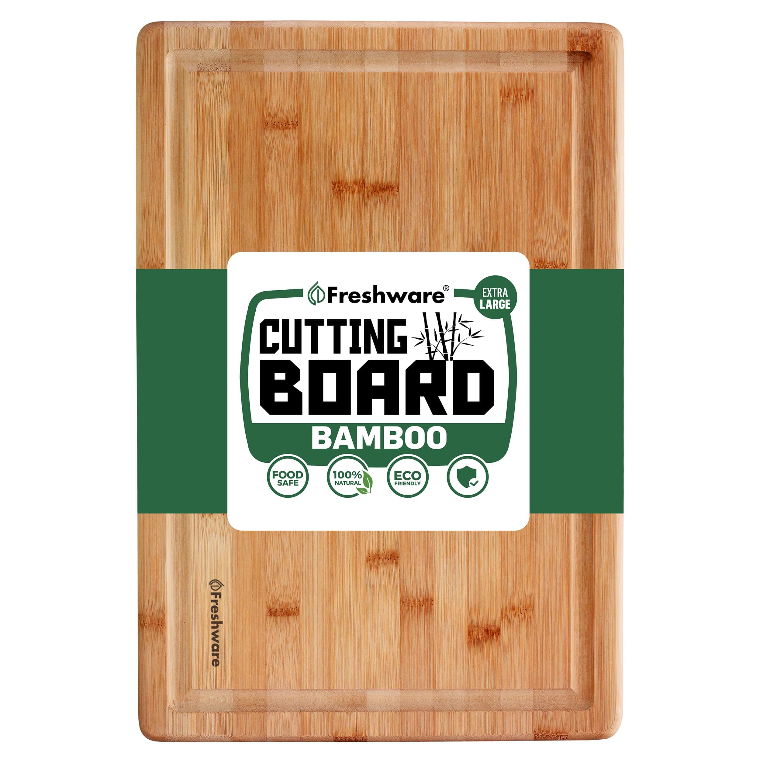 Cutting Board for Kitchen [Bamboo, Extra-Large] Eco-Friendly Wood Cutting Boards for Chopping Meat, Vegetables, Fruits, Cheese, Knife Friendly Serving Tray, 17.5 x 12-inch, 100% Natural Bamboo