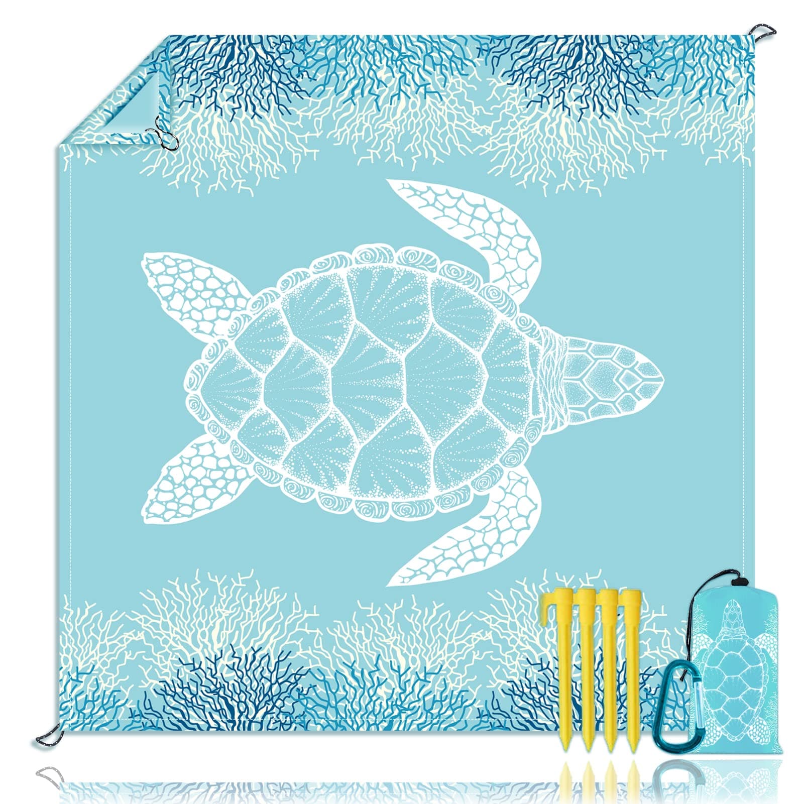 Beach Blanket Sandproof Large Beach Mat 79x 83 4-6 Adults Oversized Lightweight Sand Free Beach Mat Waterproof Beach Blanket Portable Outdoor Camping Blankets for Travel, Camping, Hiking