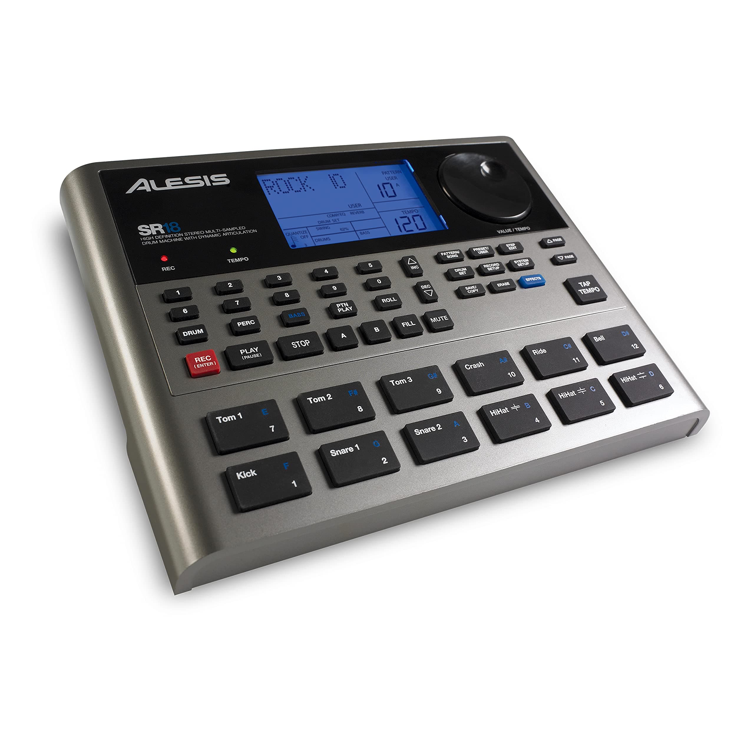 Alesis SR-18 | Studio-Grade Standalone Drum Machine With On-Board Sound Li-brary, Performance Driven I/O and In-Built Effects/Processors