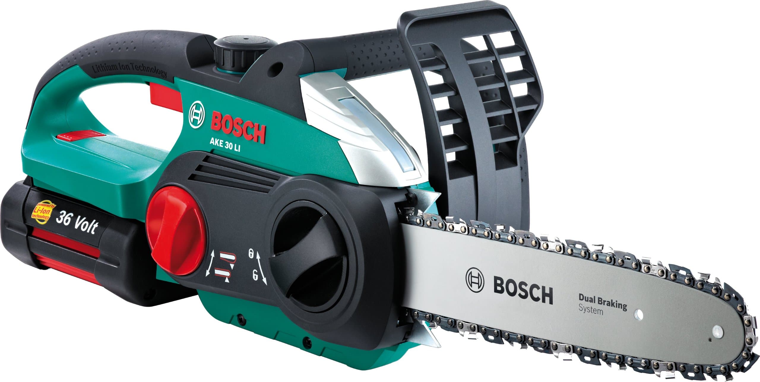 Bosch AKE 30 LI Cordless Chainsaw with 36 V Lithium-Ion Battery, 30 cm Bar Length