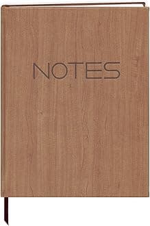 BookFactory Universal Note Taking System (Cornell Notes) / NoteTaking Notebook - 120 Pages, 8" x 10" - Soft Touch Wood Finish Cover Case Bound (LOG-120-SCS-AXE9400(Universal-Note))