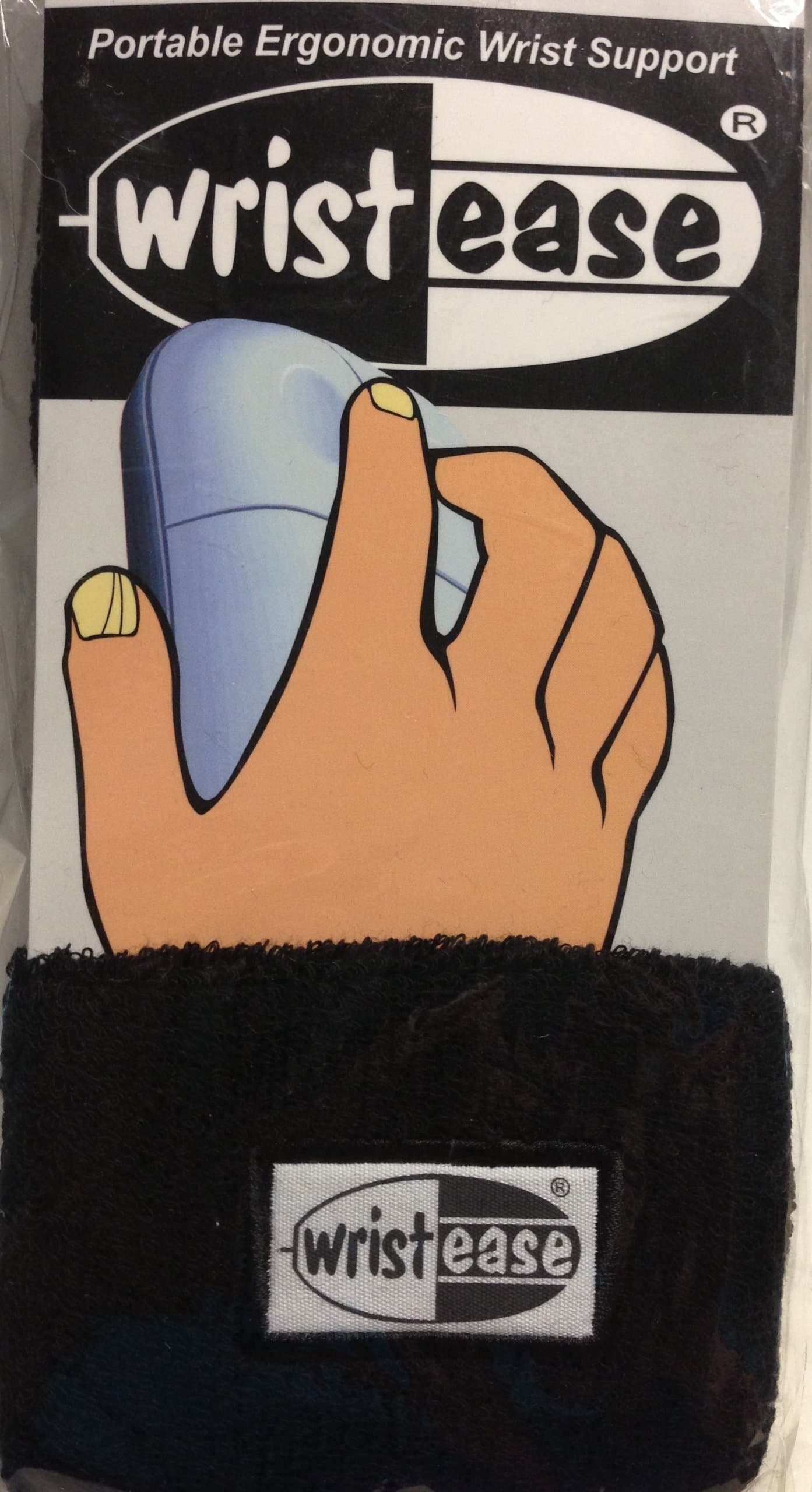 Portable Ergonomic Wrist Support (1 Pair) Padded Wrist Ease Rest Cuff Provides Comfort (Black - Large)