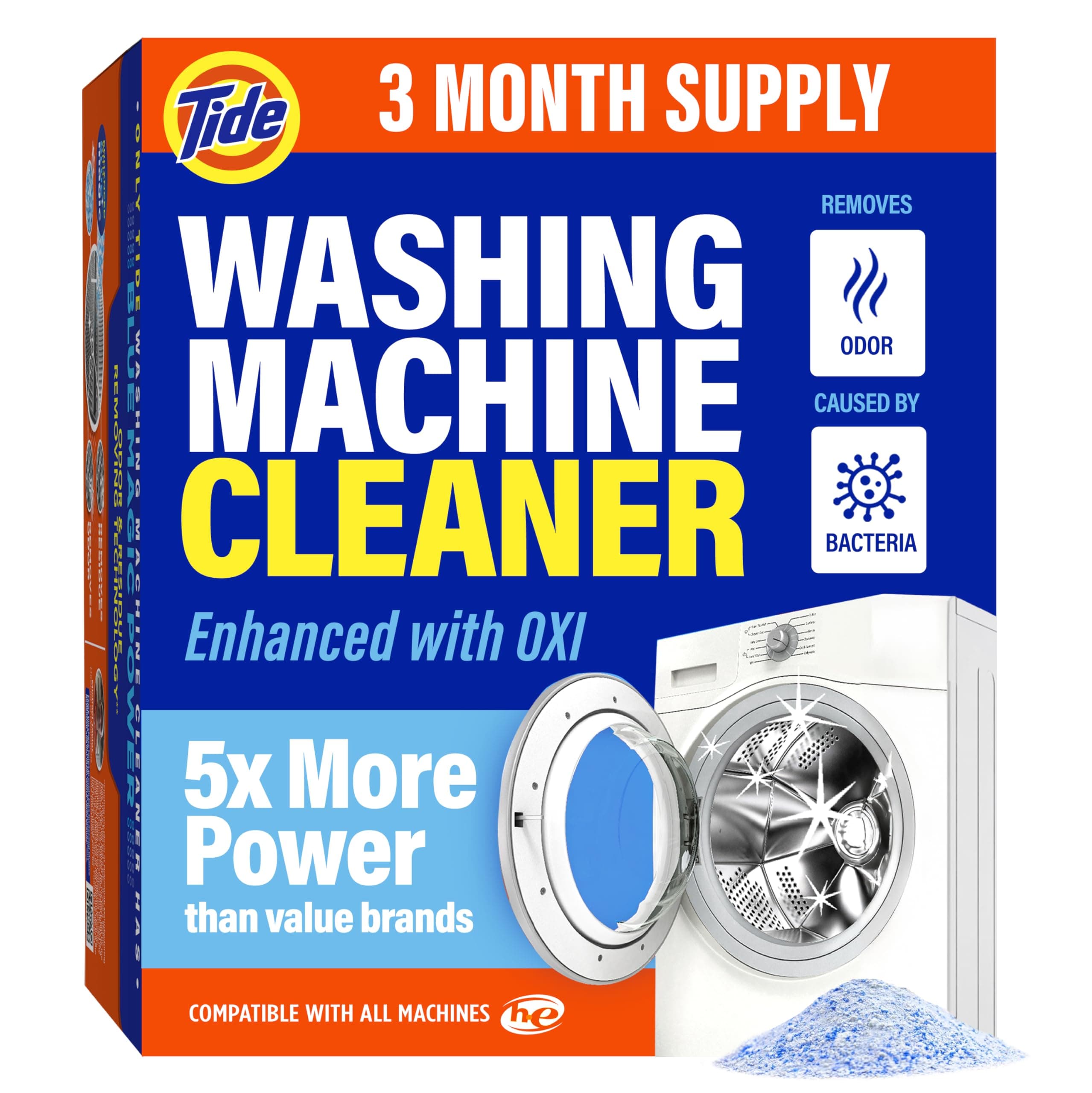 Washing Machine Cleaner, Washer Machine Cleaner Tablets for Front and Top Loader Machines, 3 Count Box