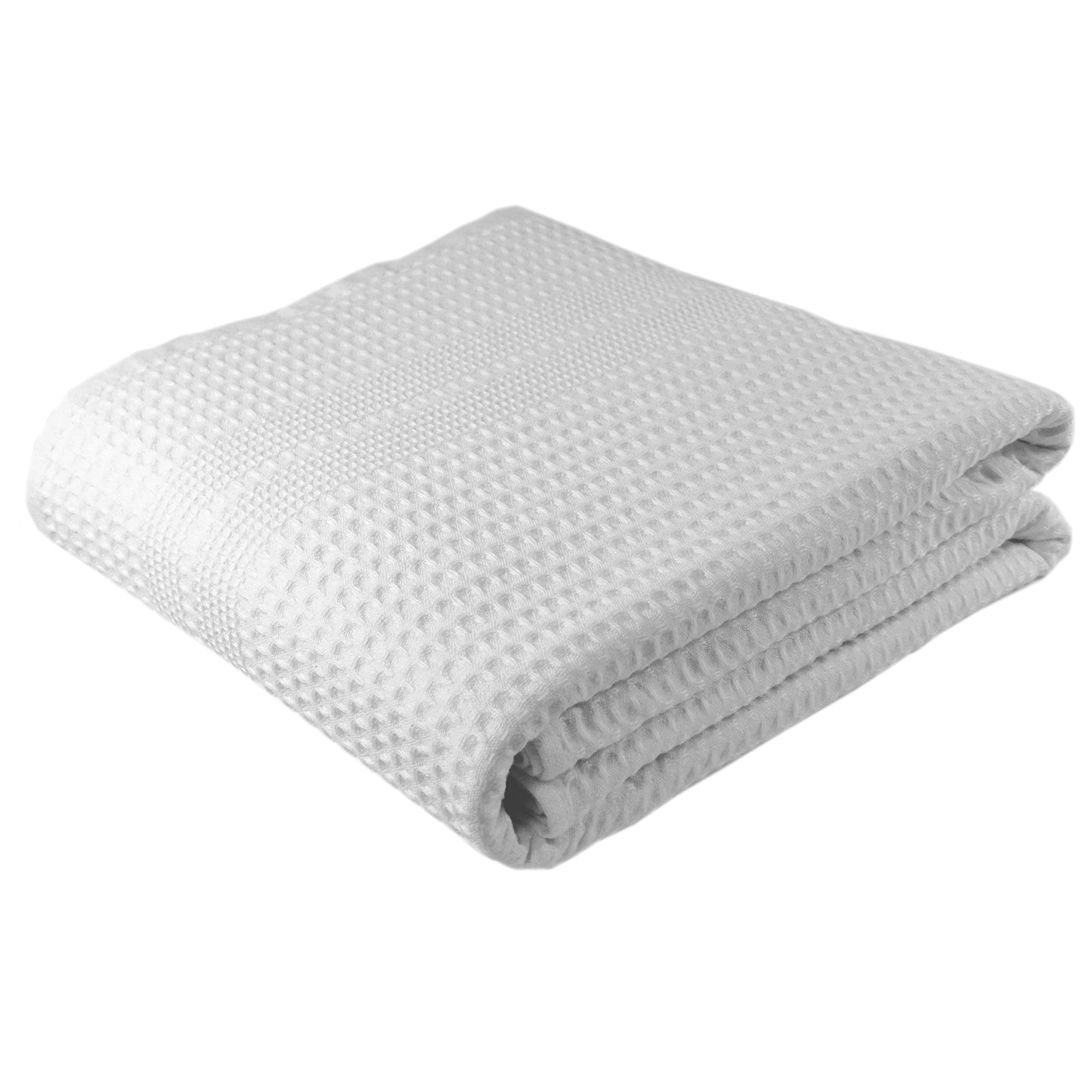 GILDEN TREE Waffle Towels Quick Dry Lint Free Thin Bath Sheets 40x80 Oversized Extra Large for Adults, Classic Style (White)