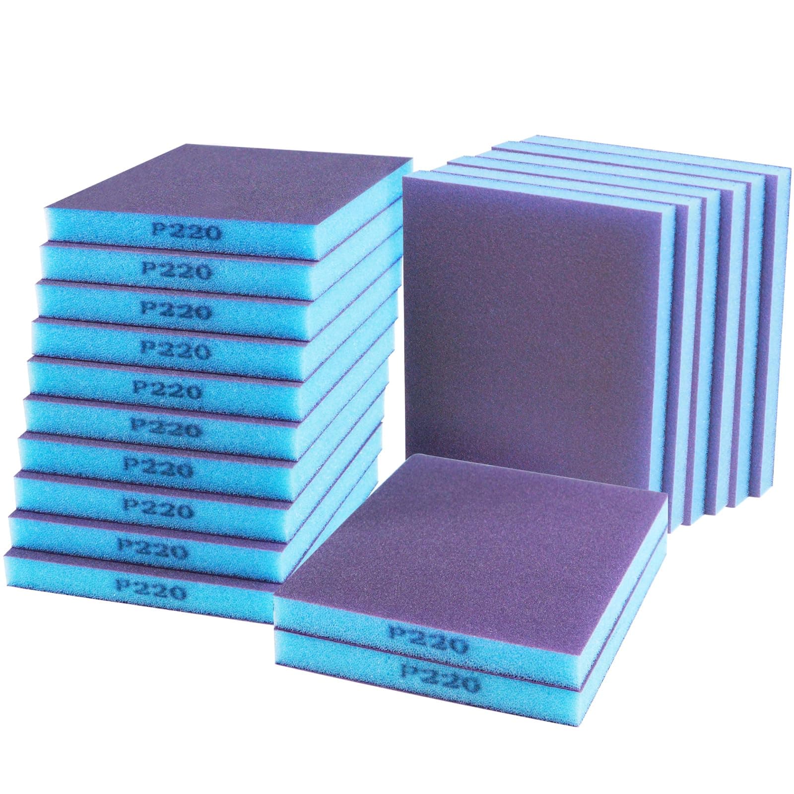 18pcs Sanding Sponge 220 grit Soft Sanding Block Washable and Reusable, Double-Sided Sponge Sanding Blocks Wet Dry Sandpaper Pad for Wood Metal FurniturePaint
